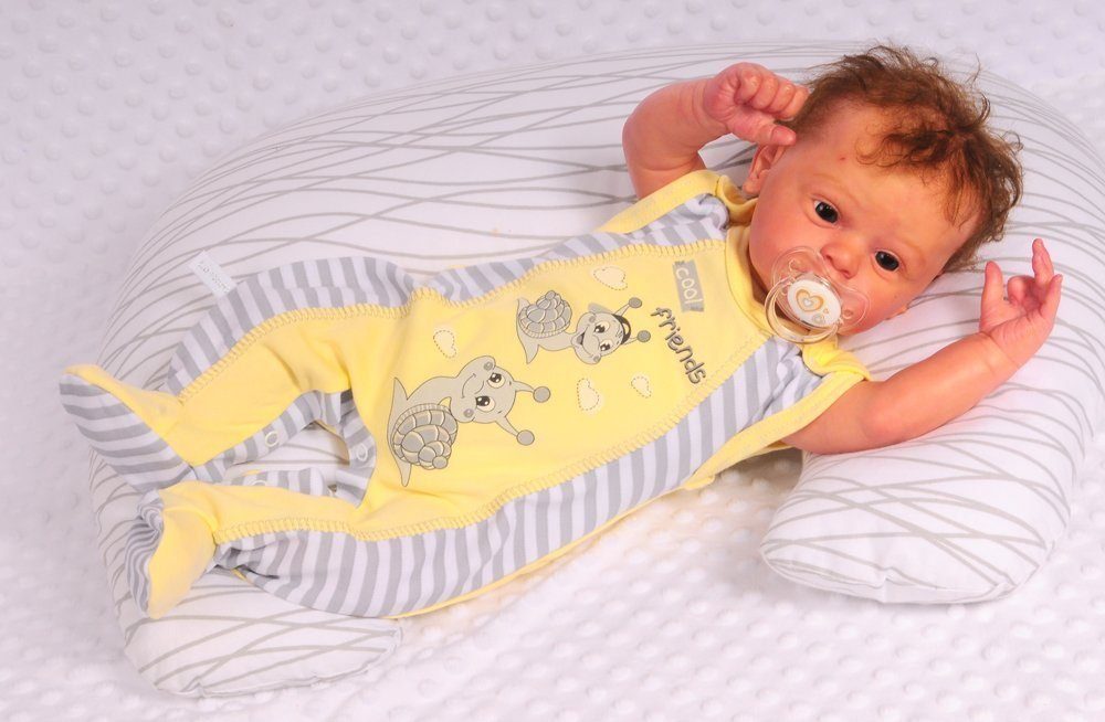 La Bortini Strampler Strampler Mütze und Hemdchen Set Baby Anzug 3tlg aus reiner Baumwolle, 44 50 56 62 68 74