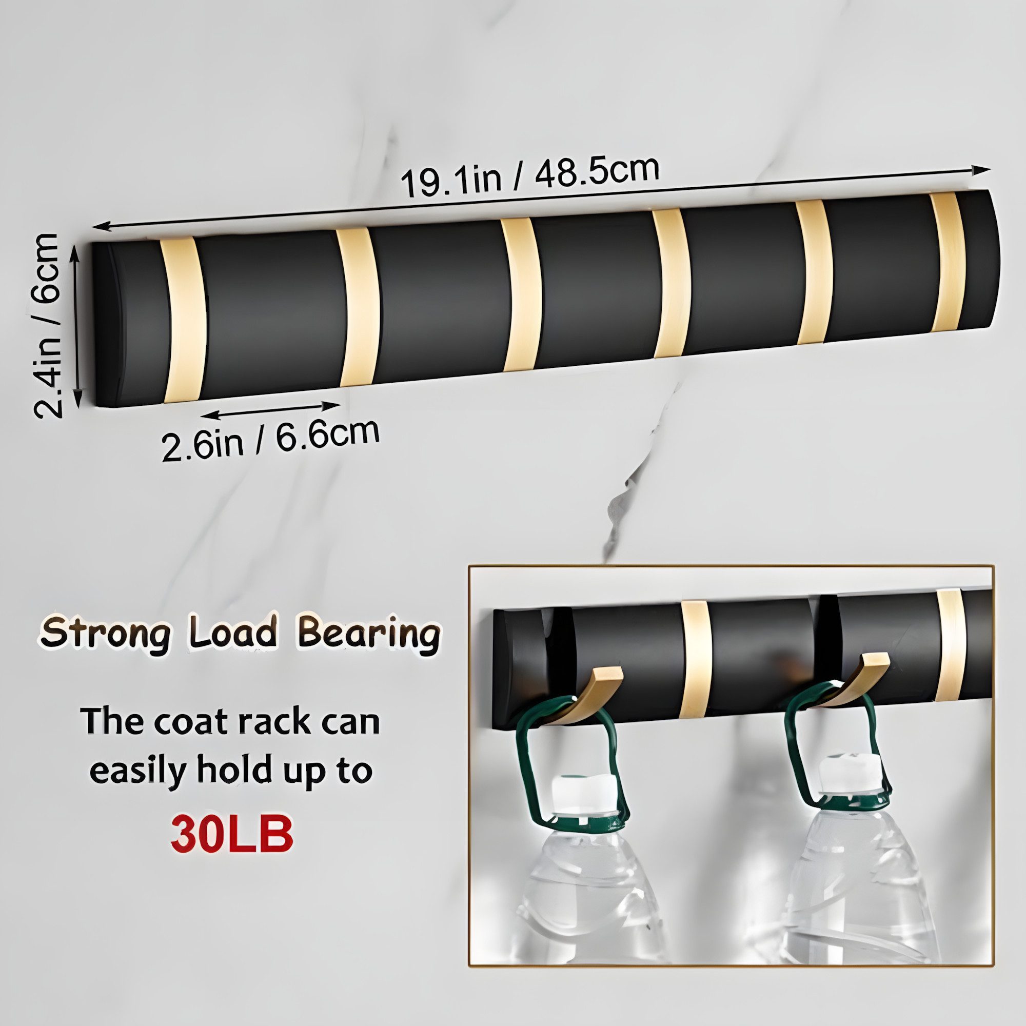 POPOLIC Kleiderhaken Hakenleiste, Wand Garderobenleiste Faltbarer günstig online kaufen