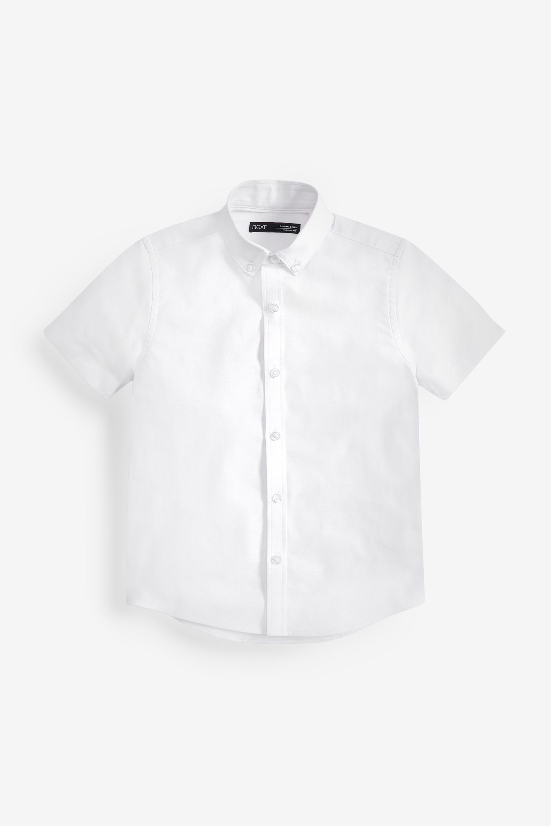 Next Kurzarmhemd Oxfordhemd Plain White (1-tlg)