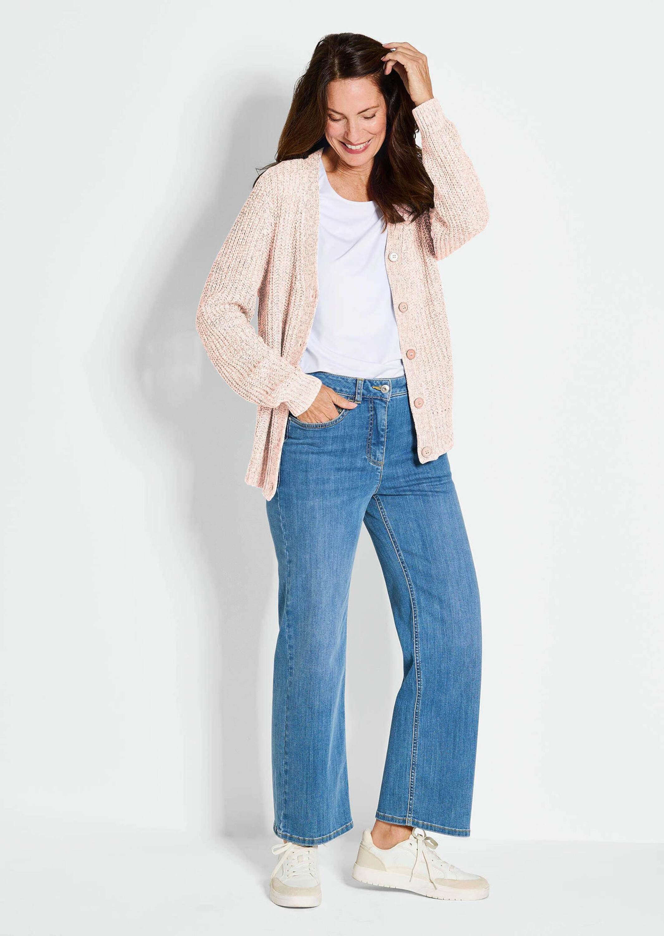 GOLDNER Strickjacke Langarm Strickjacke mit V-Ausschnitt Cardigan aus modis günstig online kaufen