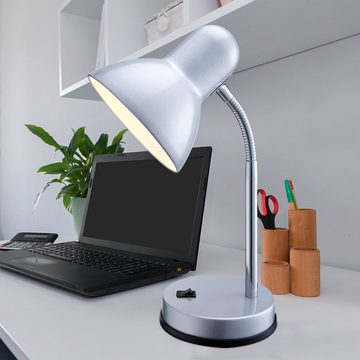 etc-shop Schreibtischlampe, Leuchtmittel inklusive, Warmweiß, Tisch Leuchte Stand Lampe Beleuchtung Lese Licht E27 Strahler im Set