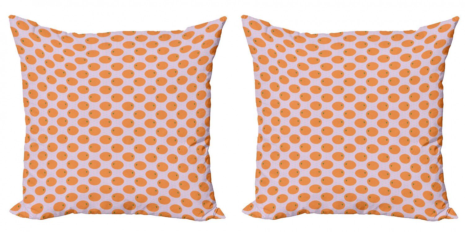 Kissenbezüge Modern Accent Doppelseitiger Digitaldruck, Abakuhaus (2 Stück), Orange Zitrusfrucht auf Tupfen