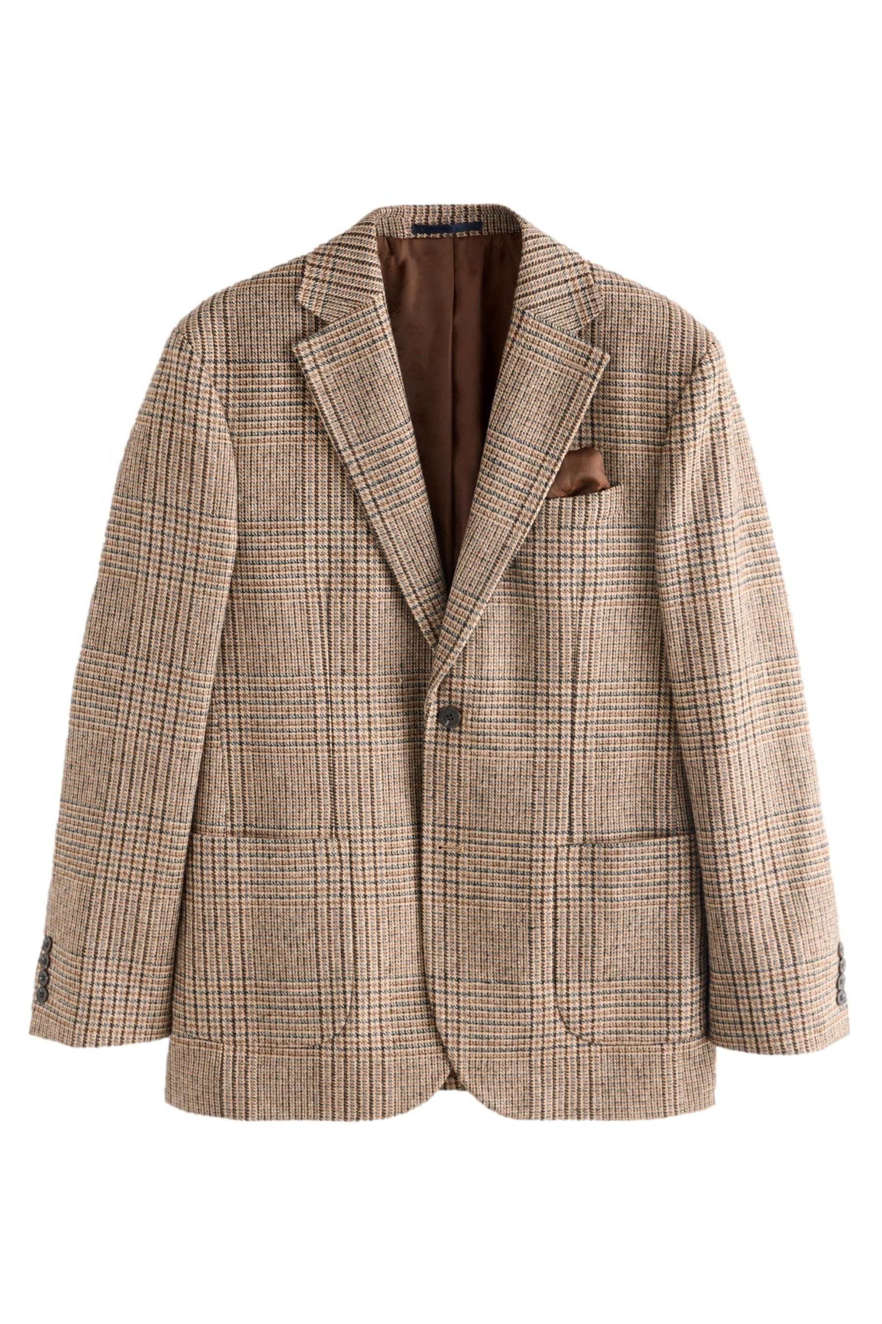 Next Jackenblazer Kariertes Regular Fit Sakko aus Wollmischgewebe (1-tlg) günstig online kaufen