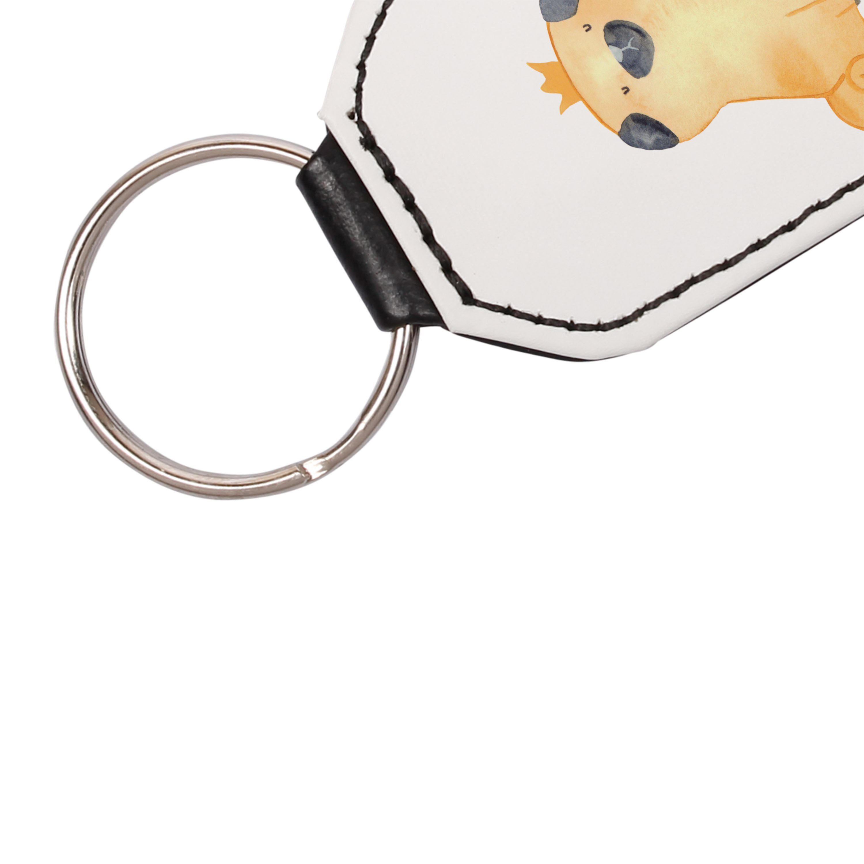 Sprüche, Hund, Mops - - & Schlüsselanhänger Mrs. Glück Panda (1-tlg) Geschenk, Mr. Schlüsselanhänger, Krone Weiß