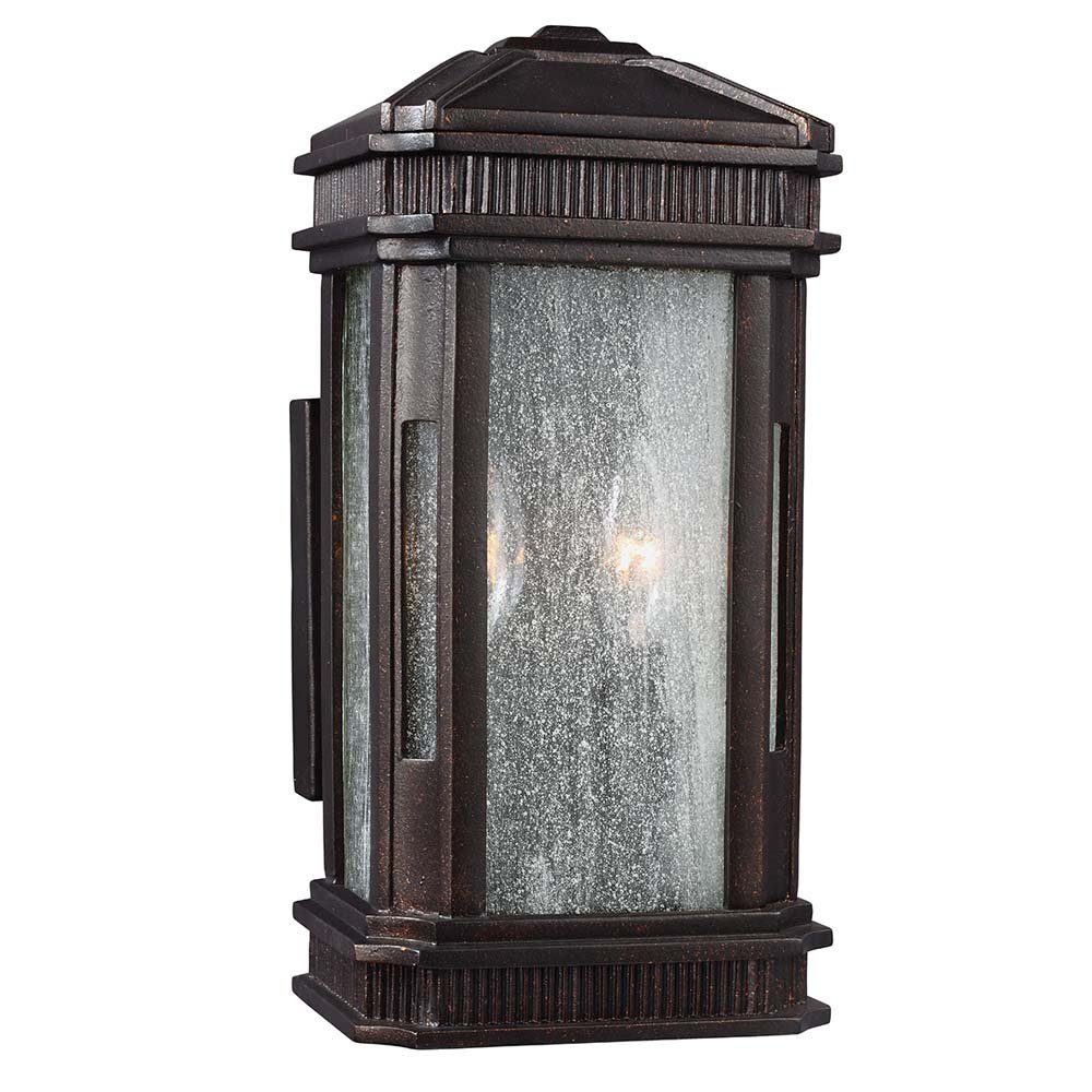 Elstead LIGHTING Außen-Wandleuchte, Leuchtmittel nicht inklusive, Außenleuchte Wandlampe Stahl vergoldete Bronze H 35,9 cm E14 1 Flammig