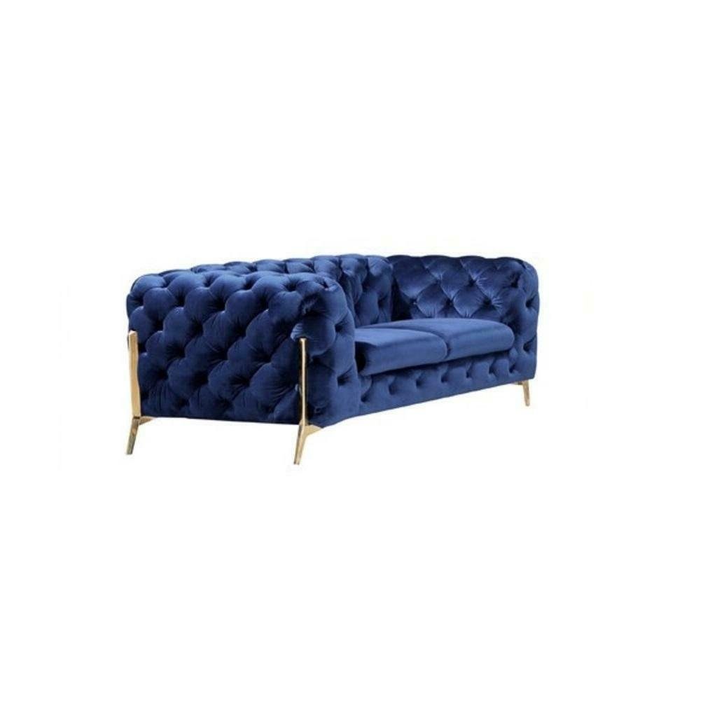JVmoebel Sofa Blauer Chesterfield Luxus 2 Sitzer Couch Polster Modernes Design, Made in Europe