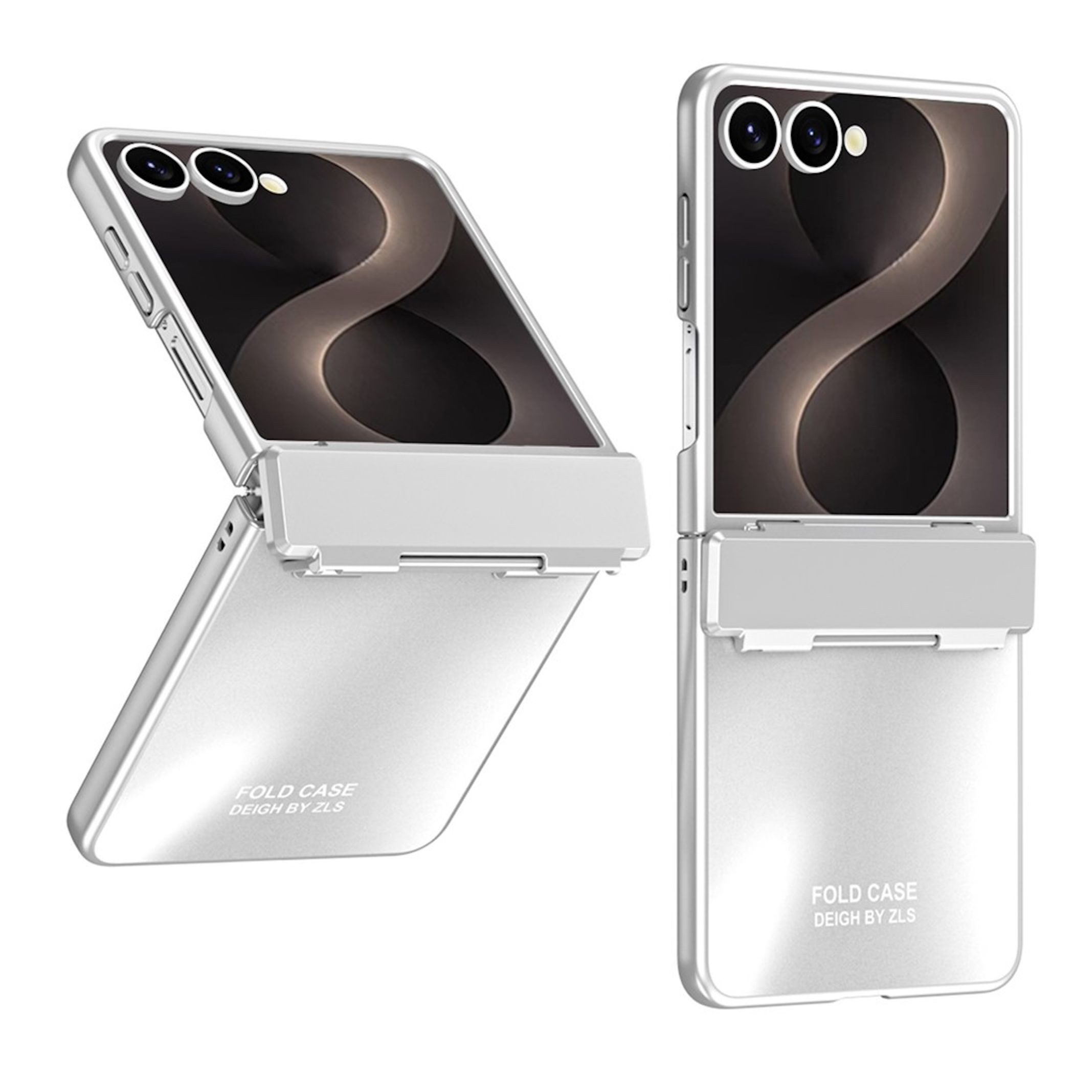 Wigento Handyhülle + 9H Schutzglas für Samsung Galaxy Z Flip8 Scharnier Schutz Silber 6,90 Zoll, Scharnier Schutz, Displayschutz, erhöhte Ränder