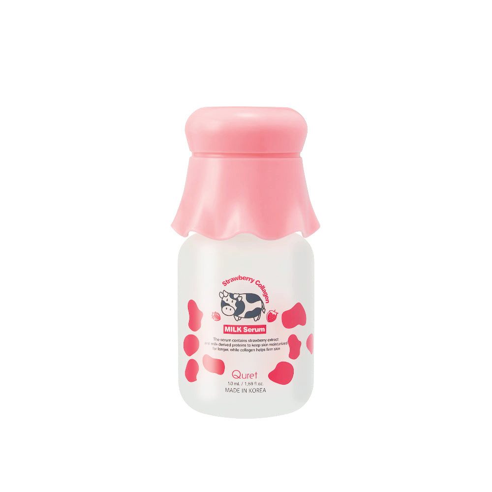 QURET Gesichtsserum QURET, Strawberry Collagen Milk Serum - 50 ml, Strawberry Collagen Milk Serum mit Milchprotein und Kollagen