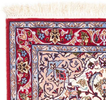 Orientteppich Perser - Isfahan - Premium - 105 x 70 cm - beige, morgenland, rechteckig, Höhe: 6 mm, Wohnzimmer, Handgeknüpft, Einzelstück mit Zertifikat