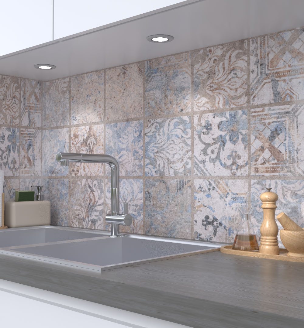 MyMaxxi Küchenrückwand Küchenrückwand selbstklebend Verwaschenes Retro Mosaik Spritzschutz, (Klebefolie passend geschnitten und gerollt B 180 cm x H 60 cm), Kupfer Mosaik B 180 cm x H 60 cm