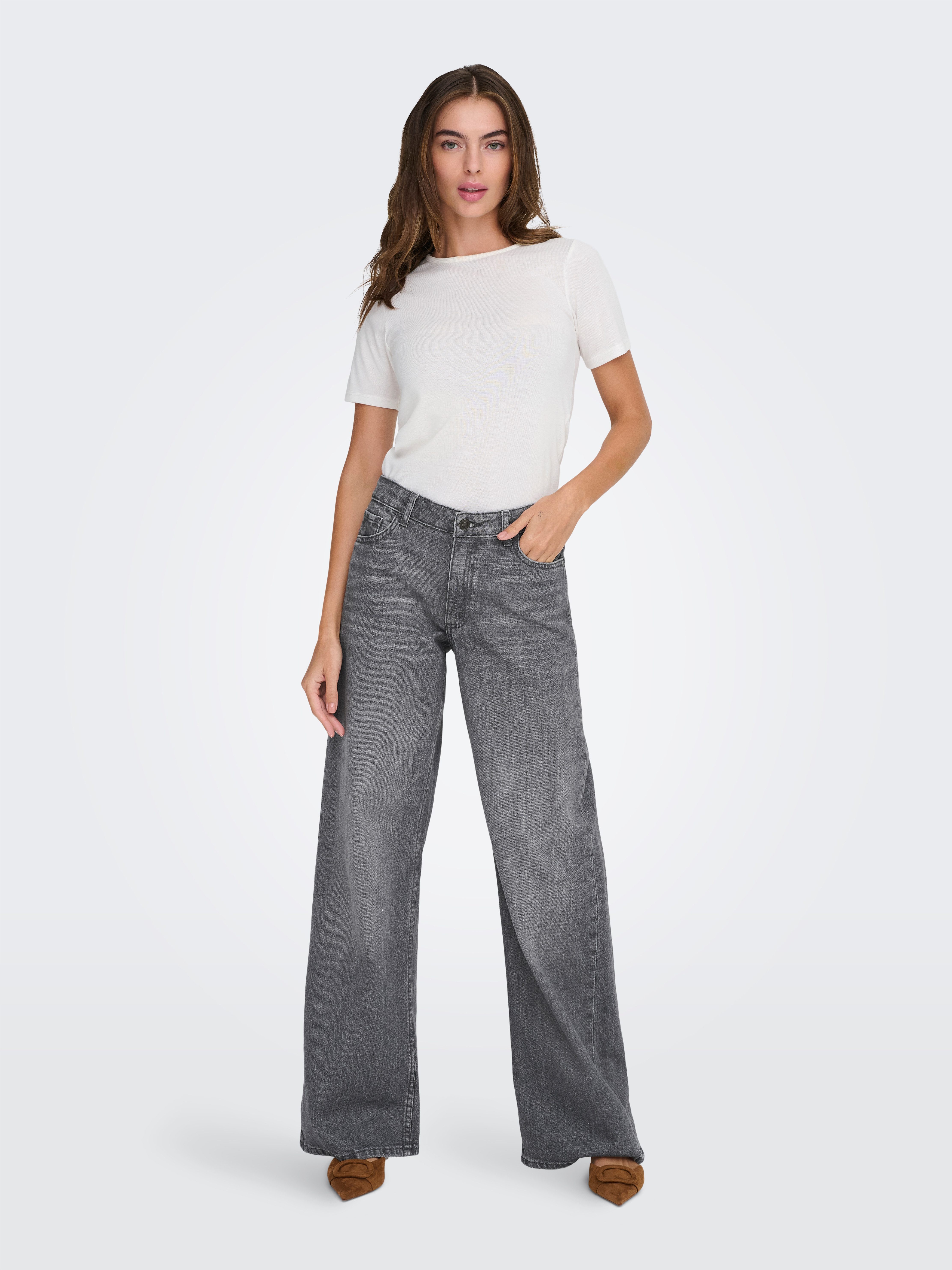 JDY Relax-fit-Jeans JDYRUBY MW WID MG 1007 DNM NOOS