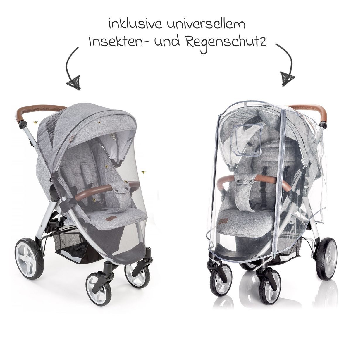 Graco Kinder-Buggy Eezefold DLX - Lunar, Reisebuggy, Sportwagen mit Einhand-Faltmechanismus & Regenschutz