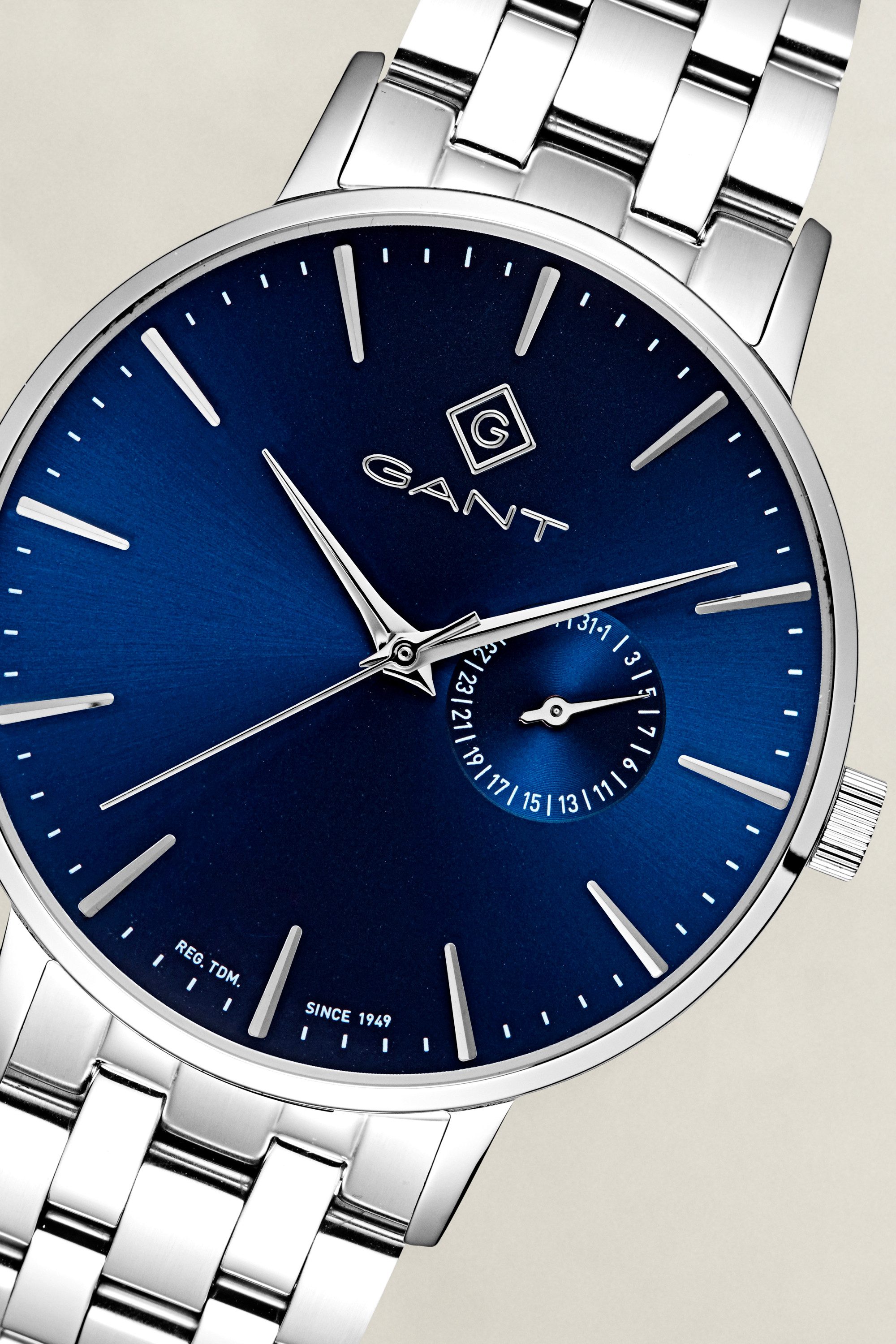 Gant Quarzuhr Park Hill III G105004, Armbanduhr, Herrenuhr, Edelstahlarmband, analog, Tag