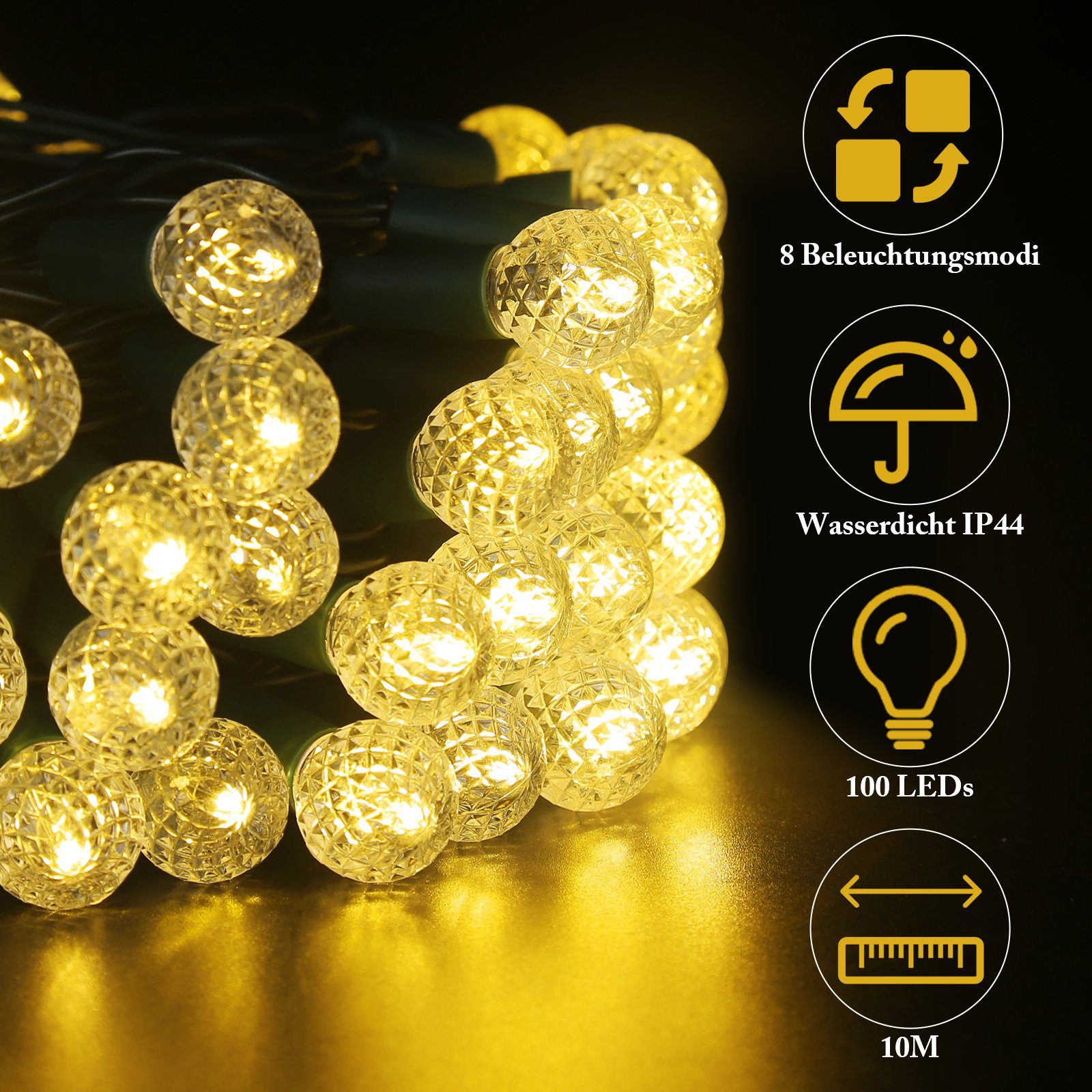 Elegear LED-Lichterkette 10M 100LEDs Weihanchten Deko günstig online kaufen