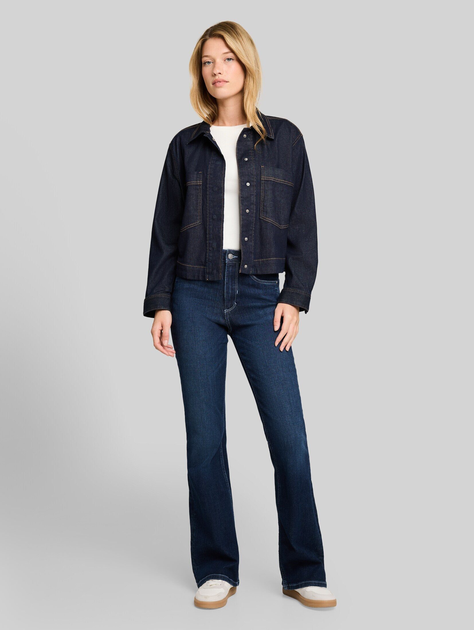 TOM TAILOR Denim Weite Jeans Jeanshosen TTAVA FLARED Jeans mit Stretch