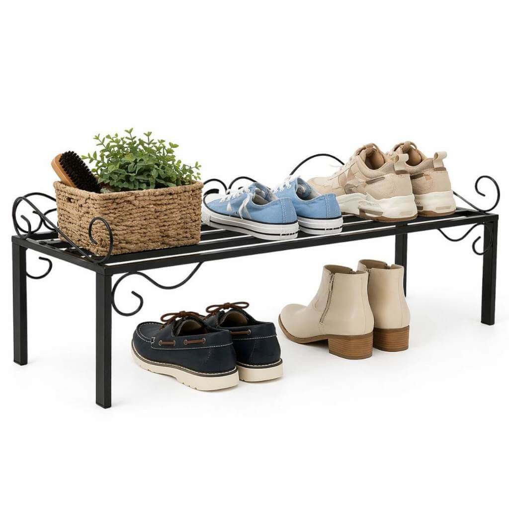 DanDiBo Schuhregal Mi-1 Regal 92 cm Schuhschrank 21237 Schuhablage Metall Schmiedeeisen