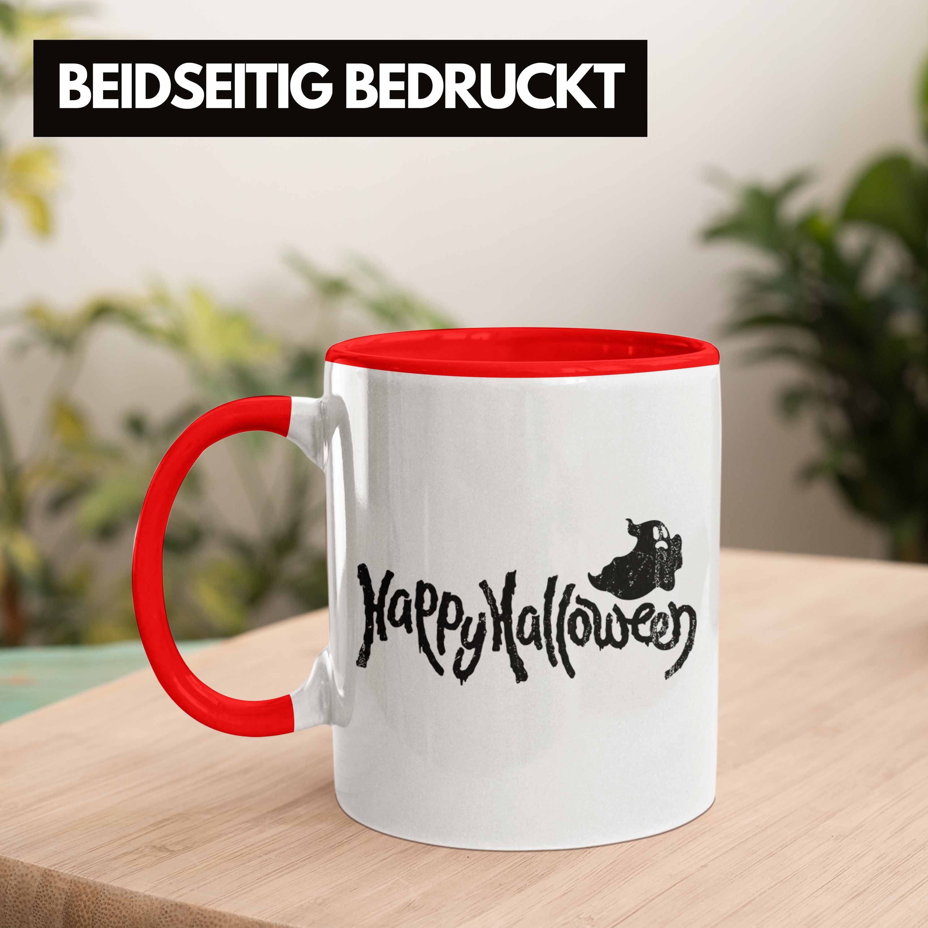 Halloween Tasse Dekoration Grafi Trendation Tasse Halloween Kürbis Happy Becher Rot Geister