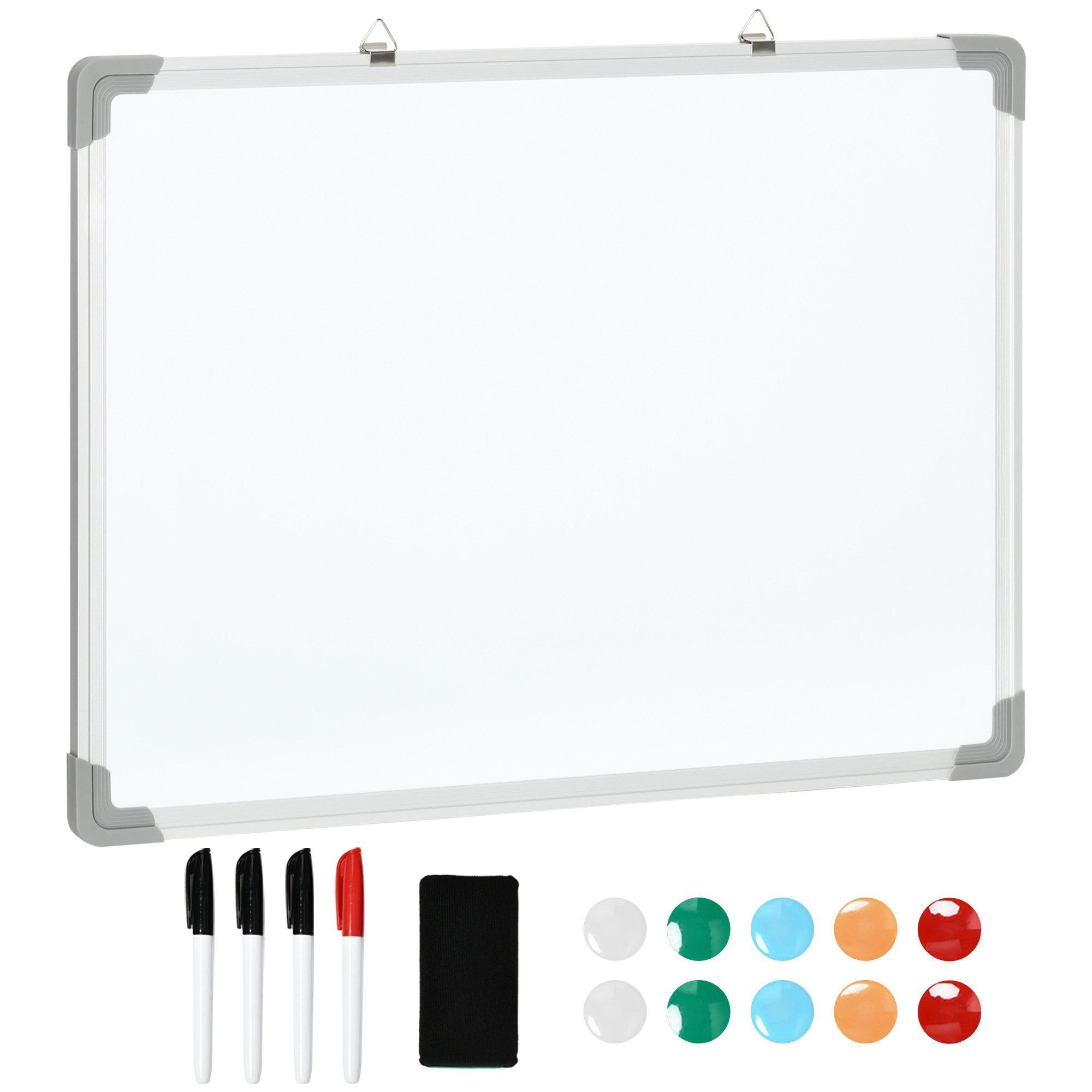 DOPWii Magnettafel 60x1,8x45cm Whiteboard Magnettafel, leicht abwischbar, mit 4 Markern, 10 Magneten, 1 Radierer, Whiteboard