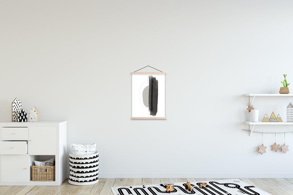 MuchoWow Poster Abstrakt - Malerei - Minimalismus, (1 St), Posterleiste, Textilposter für Wohnzimmer, Bilderleiste, Magnetisch
