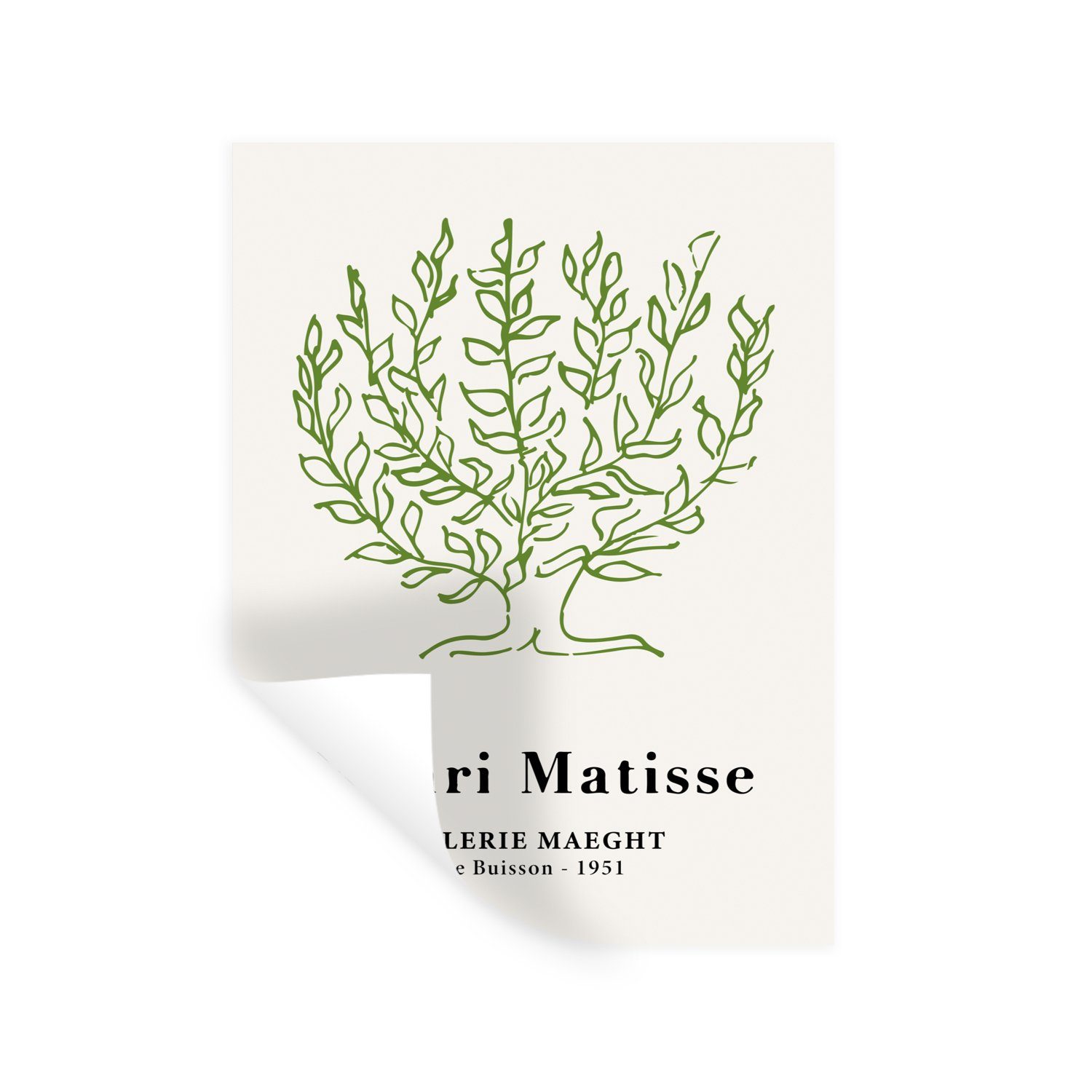 MuchoWow Wandsticker Matisse - Baum - Grün - Natur - Kunst (1 St), Wandaufkleber, Wandtattoo, Selbstklebend, Wohnzimmer, Schlafzimmer | Wandtattoos