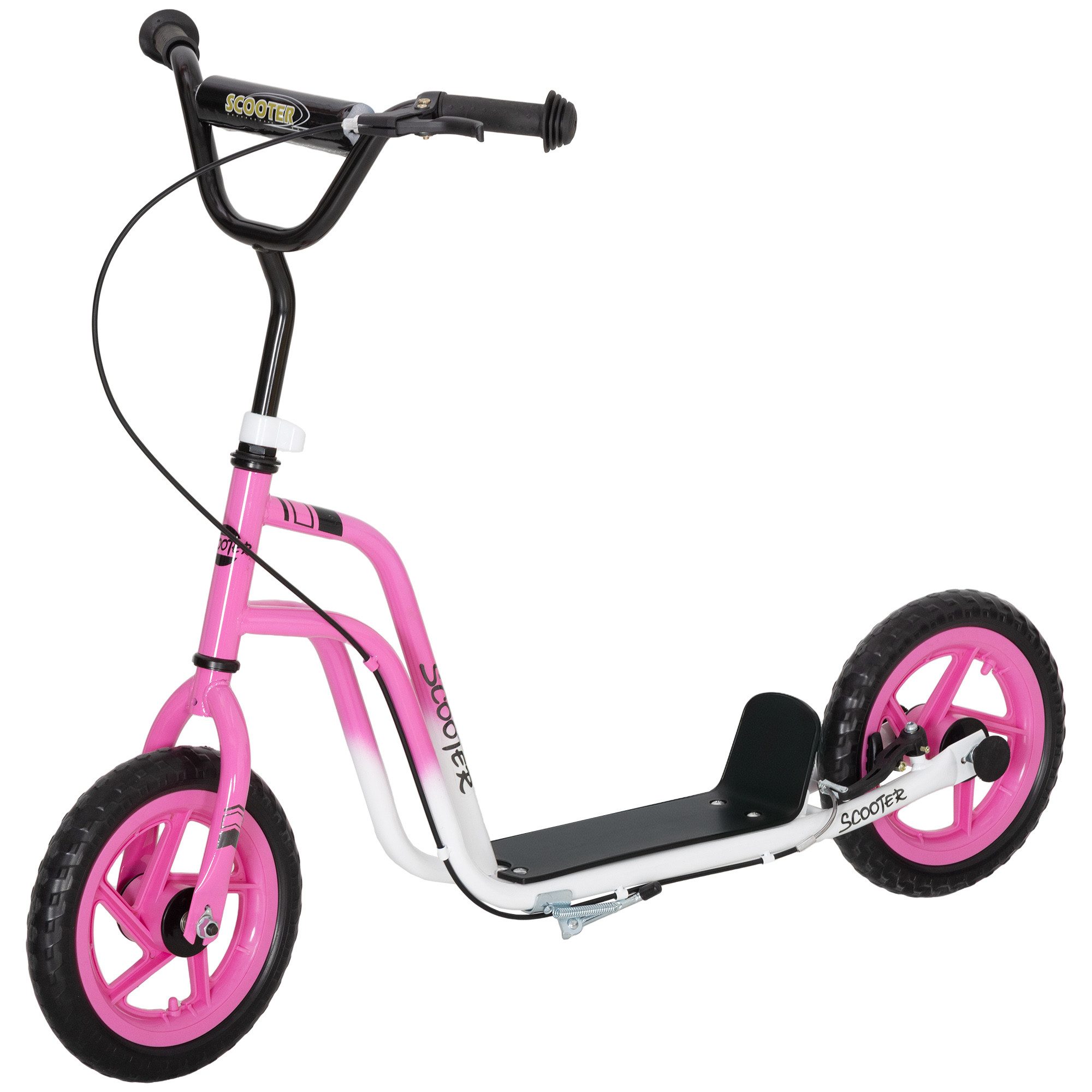 AIYAPLAY Cityroller Kinderroller Scooter mit verstellbarem Lenker und großen Rädern, (Kinderroller, 1 tlg., Tretroller), für Kinder im Alter von 5-12 Jahren, Rosa