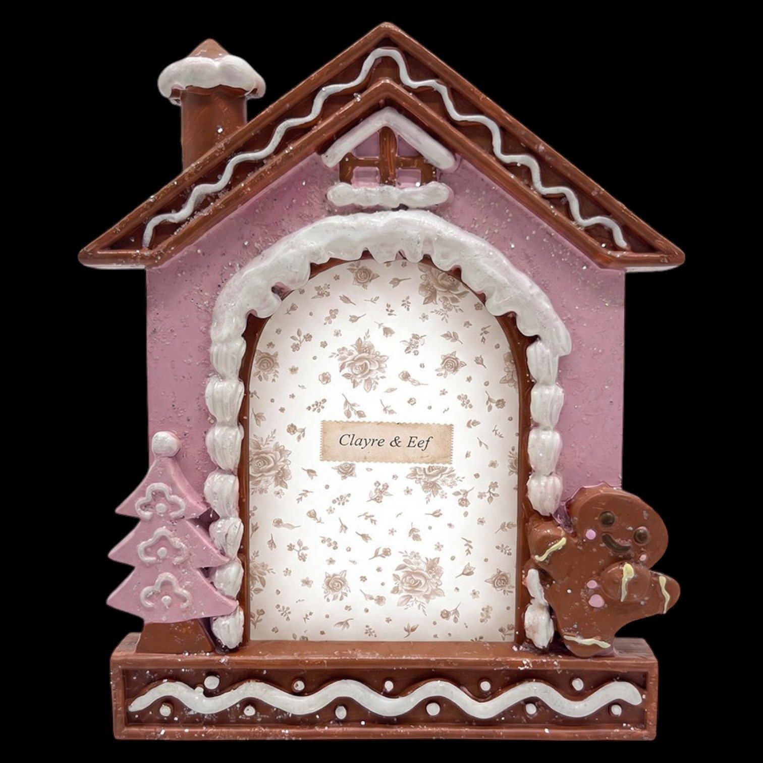 Clayre & Eef Bilderrahmen Clayre & Eef Weihnachten Bilderrahmen Rosa Lebkuchenmann 6x9