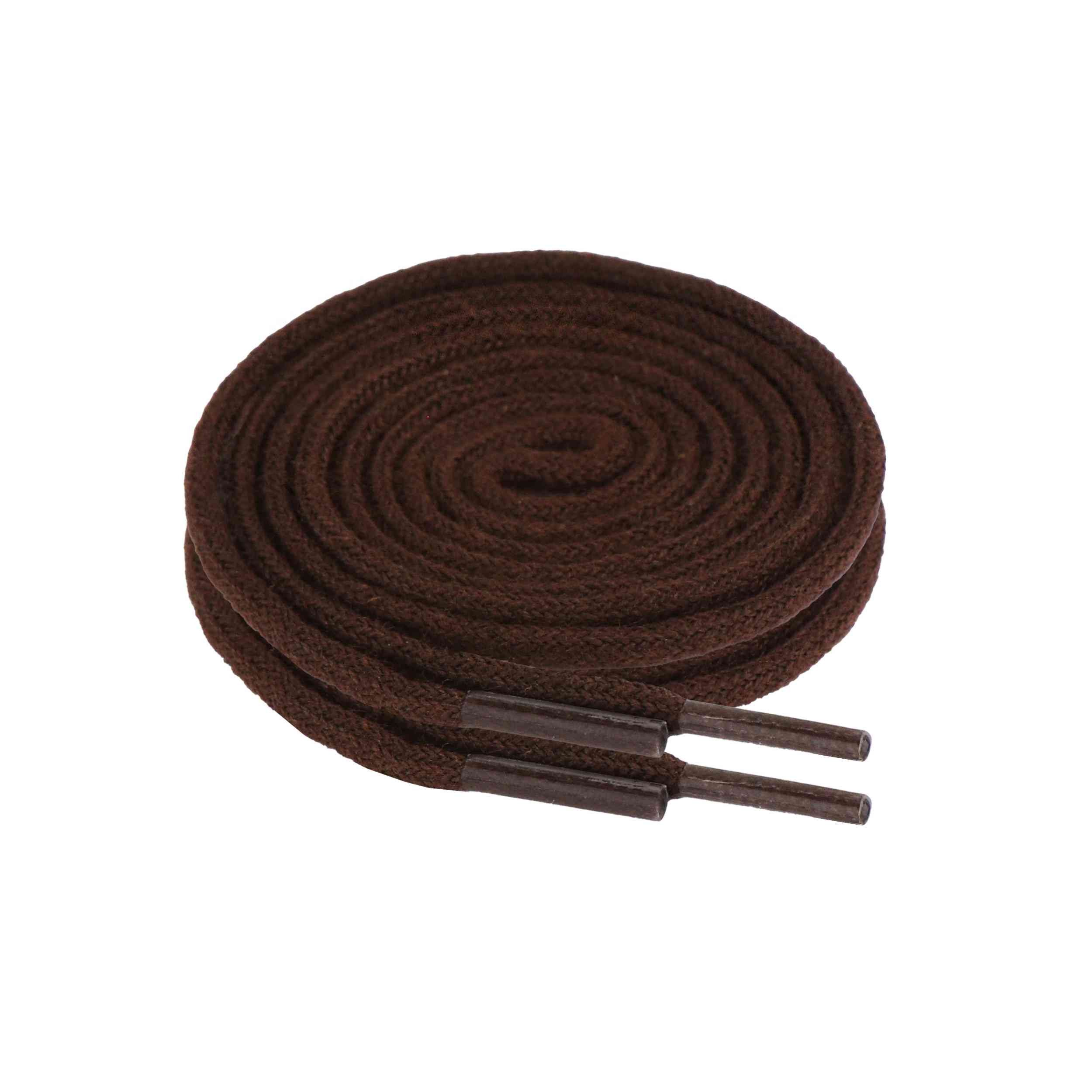 NKlaus Schnürsenkel Braune runde Schnürsenkel 90cm – 1 Paar fein & aus Baumwolle für Sneak