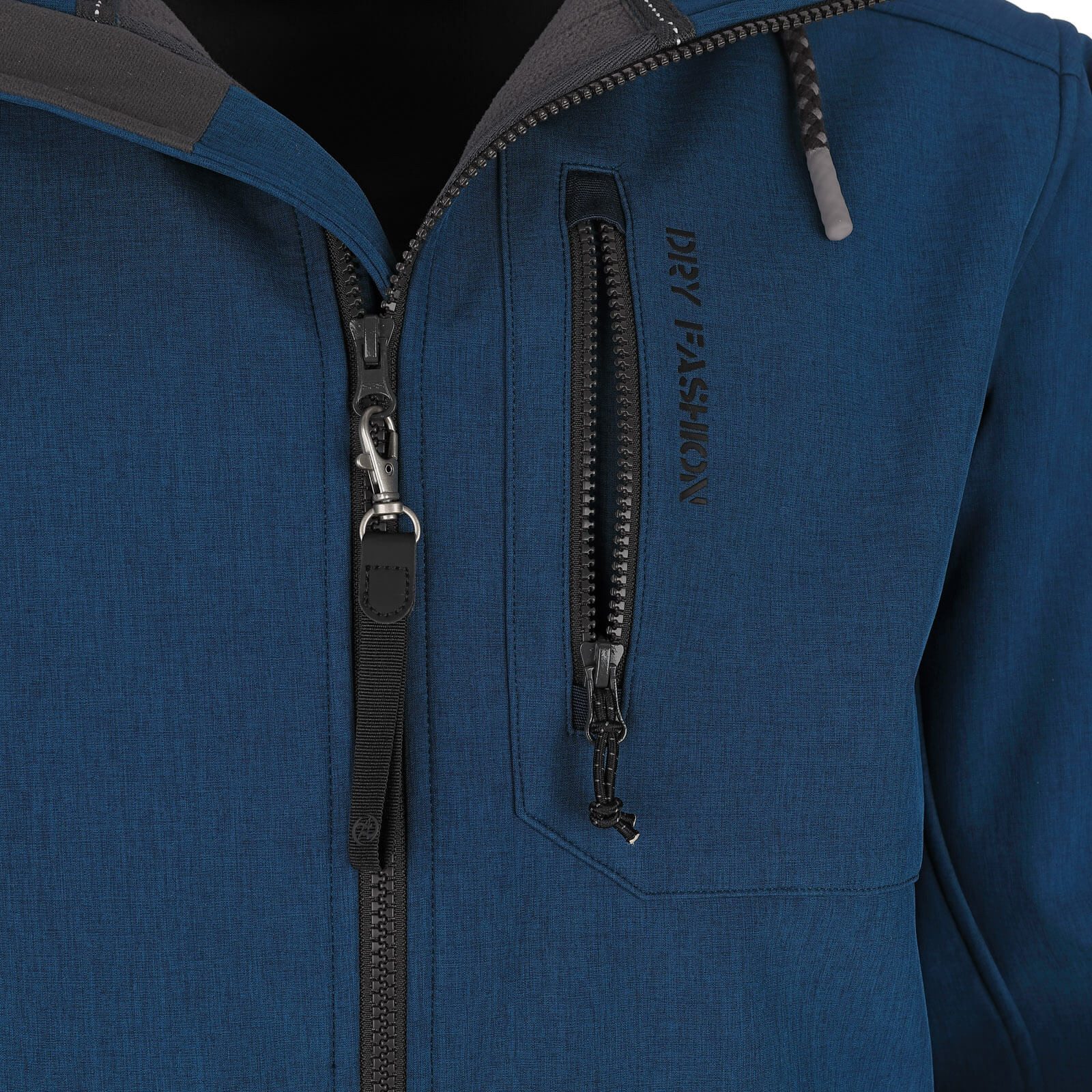 Dry Fashion Softshelljacke Wangerooge Herren Jacke Wangerooge mit Fleece-Innenfutter und abnehmbarer Kapuze