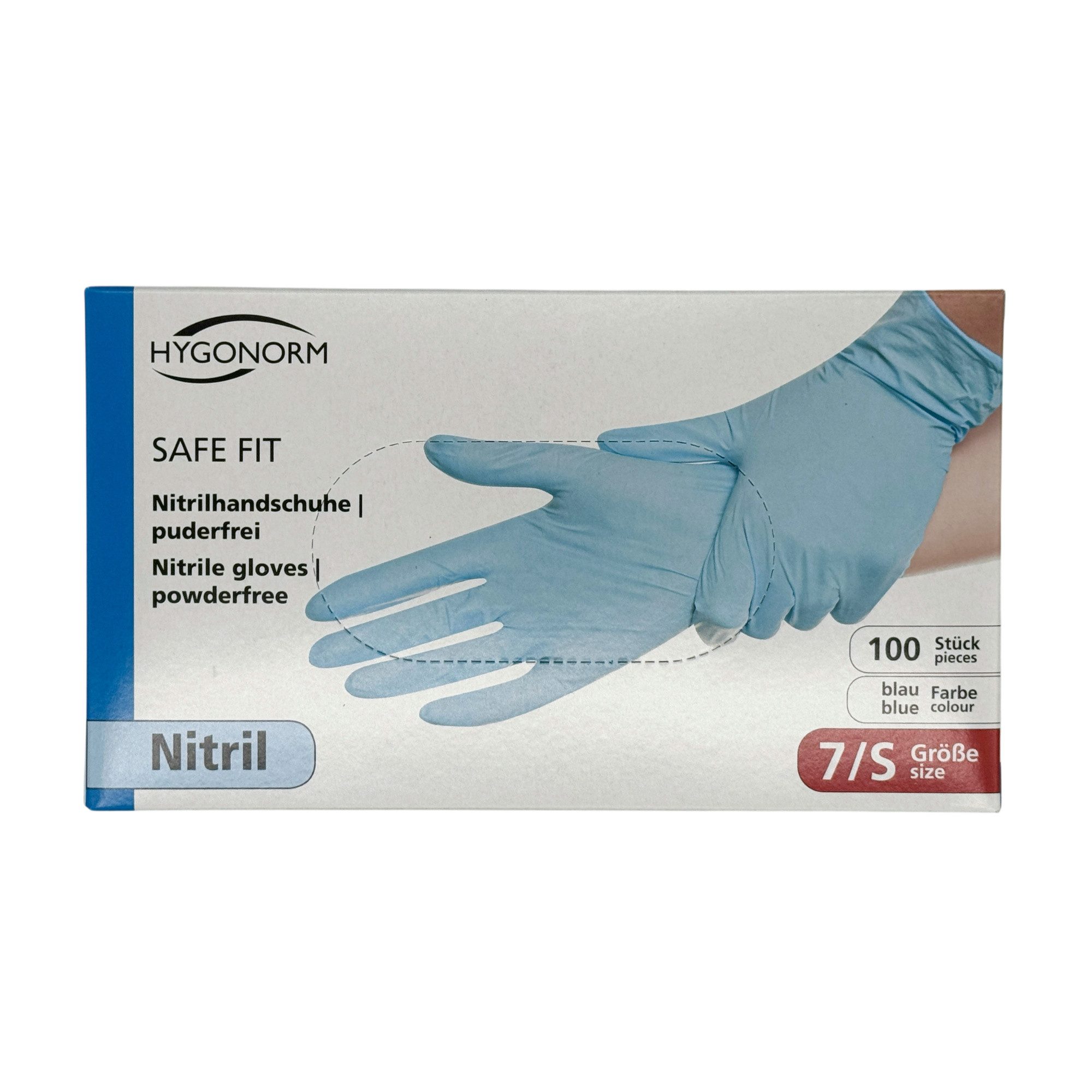 HYGONORM Nitril-Handschuh Safe Fit, XL, blau, puderfrei