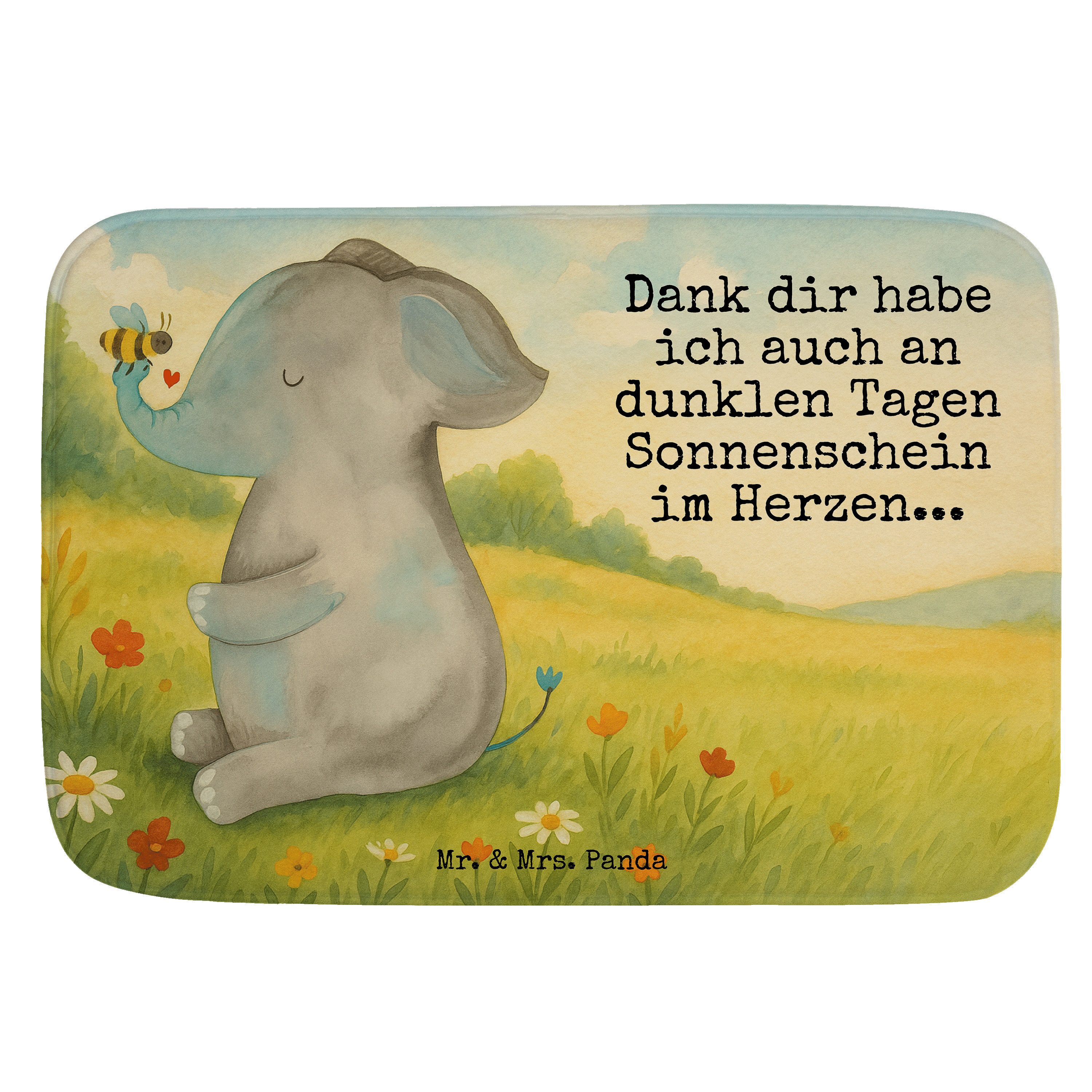Badematte Elefant Biene Design, Badteppich, Weiß, Badvorleger, Badteppich, Heir