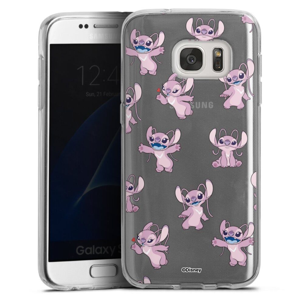 DeinDesign Handyhülle Lilo & Stitch Engel Disney Angel Faces Pattern Transparent, Samsung Galaxy S7 Silikon Hülle Bumper Case Handy Schutzhülle