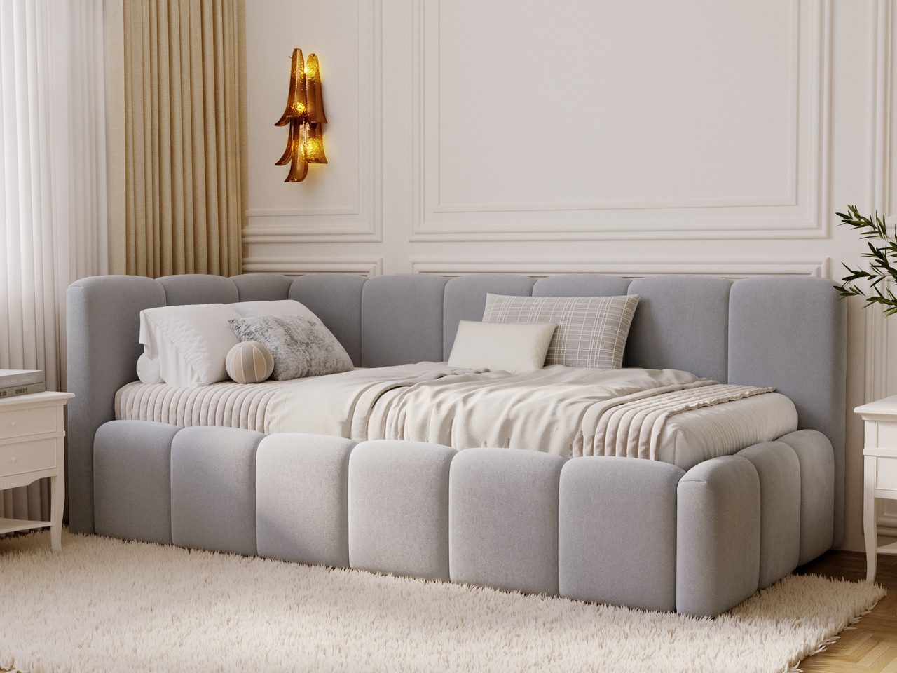 GrainGold Jugendbett Cloud One (Set, Jugendbett, Lattenrost, Bettkasten), mit Bettkasten, mit Holzlattenrost, Modern Stil