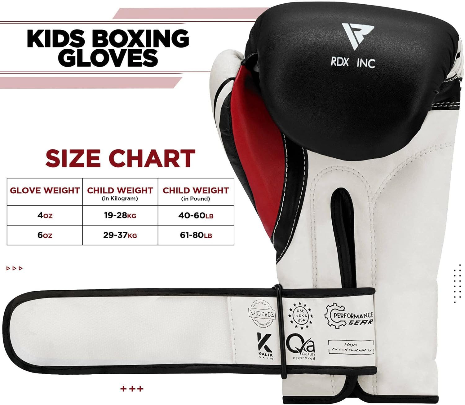 RDX Sports Boxsack RDX Kids Heavy Boxing 2FT Boxsack Gefüllt Training Handschuhe (3-tlg)