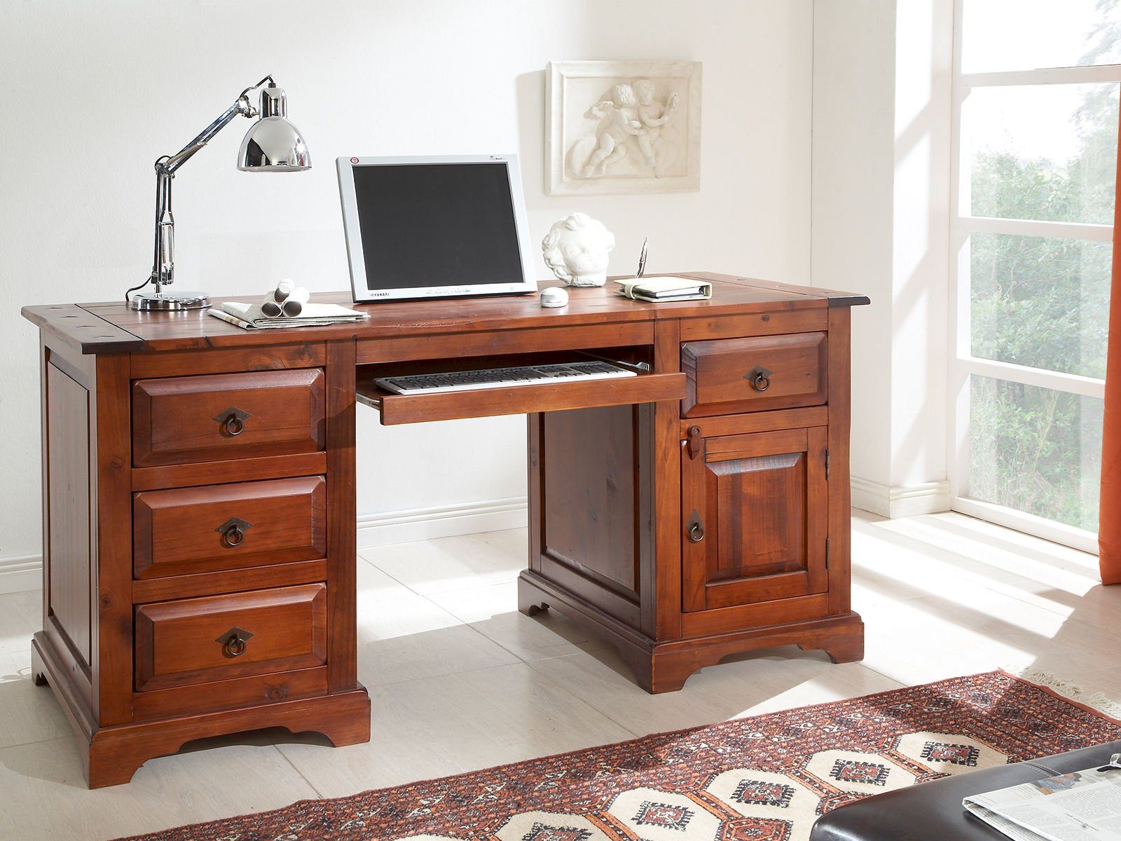 massivum Schreibtisch Catana braun (1-St)
