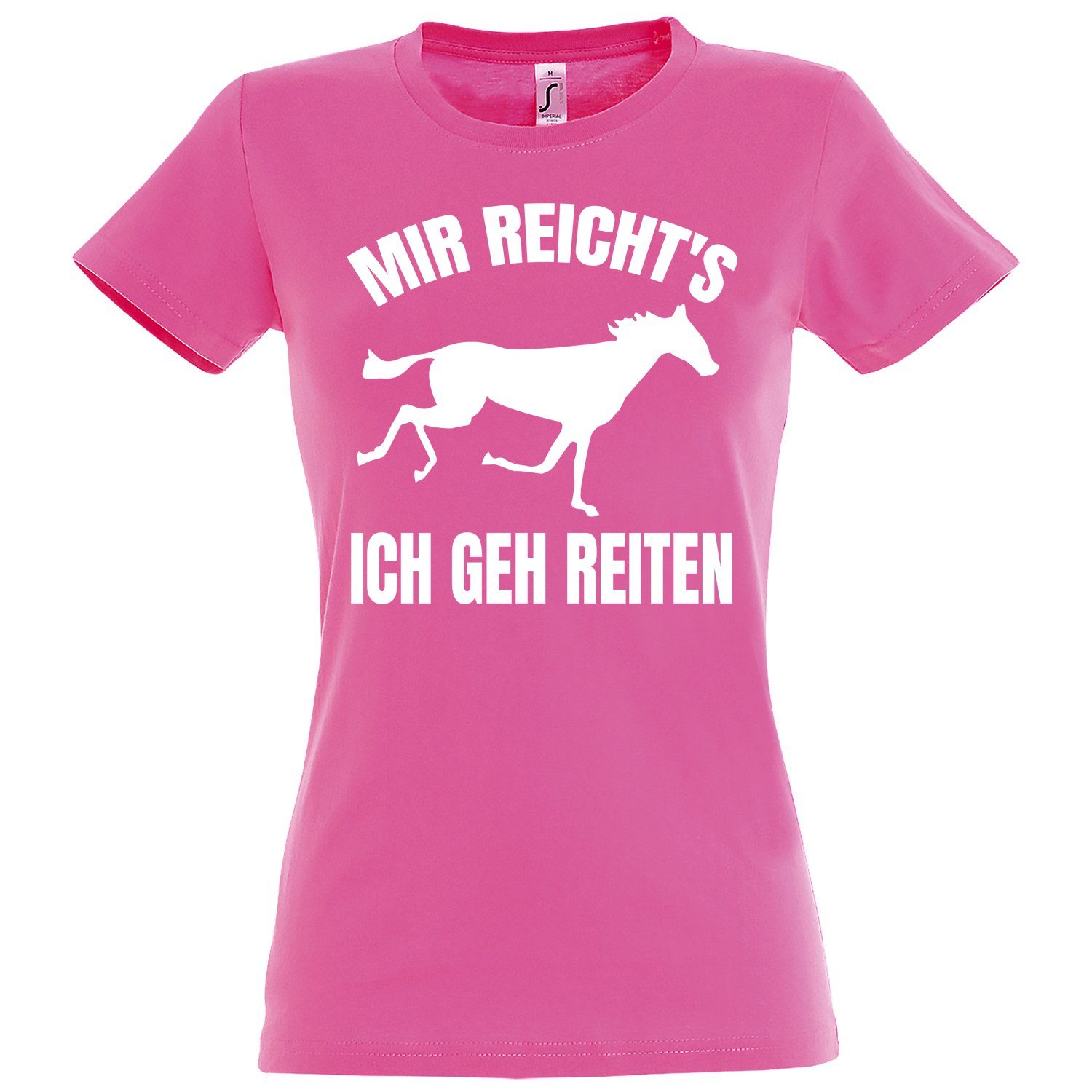 Youth Designz T-Shirt Mir reichts Ich geh reiten Damen T-Shirt mit modischem Print Rosa