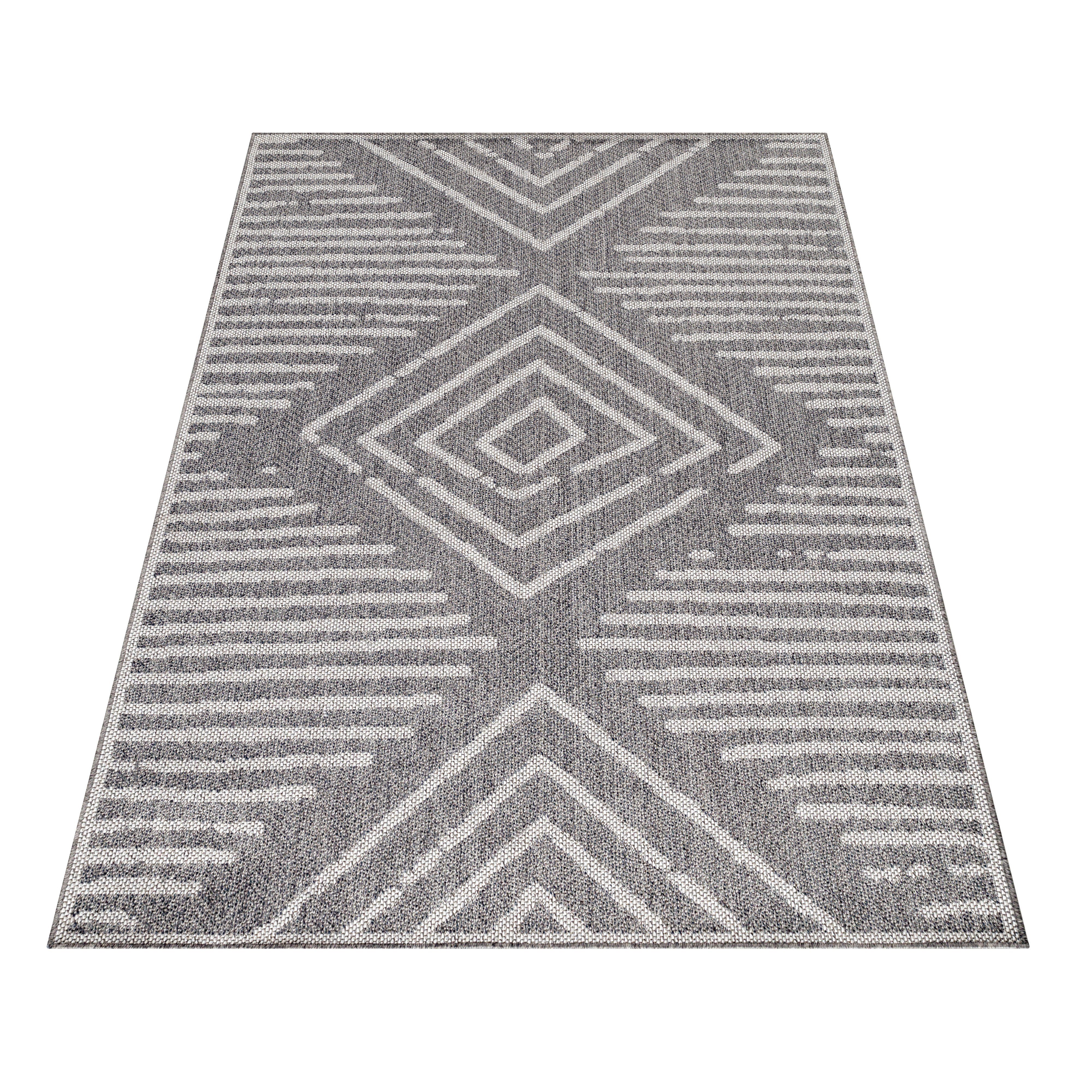 Stilvoll Günstig Outdoorteppich Teppich für den Flur oder Küche Gestreiftes Design, Läufer, Höhe: 7 mm