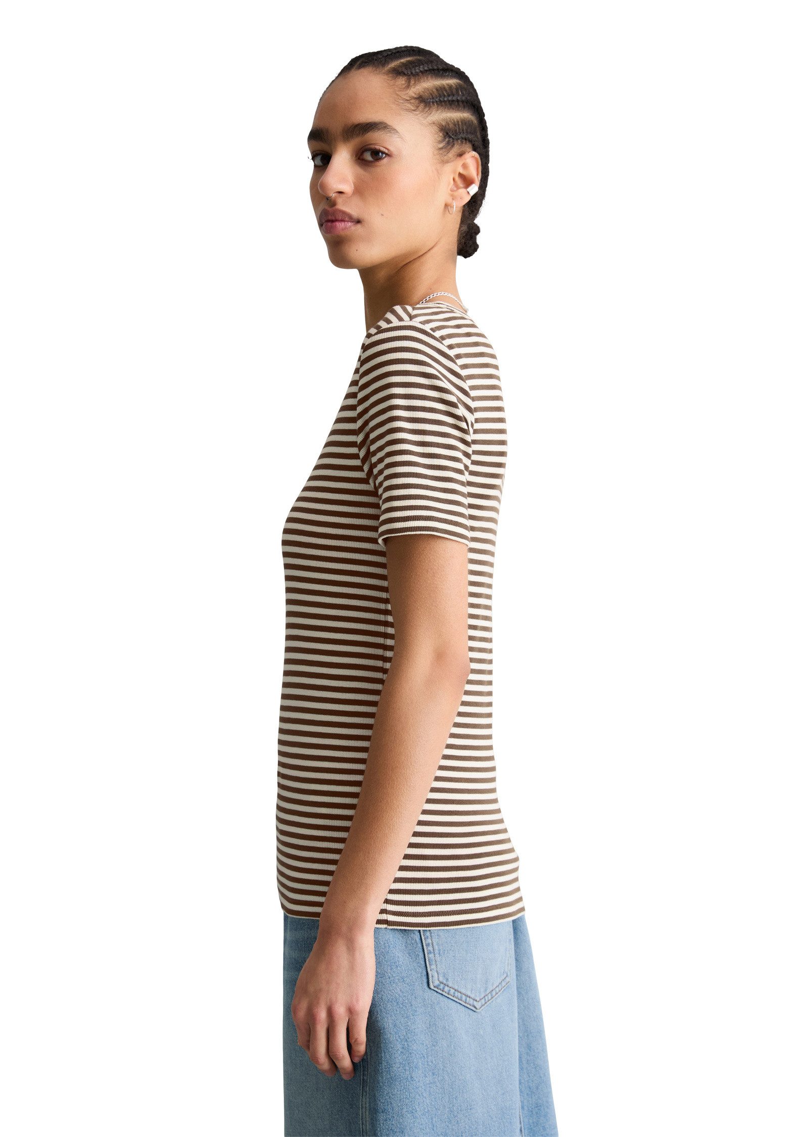 Marc O'Polo DENIM T-Shirt aus Rippjersey günstig online kaufen