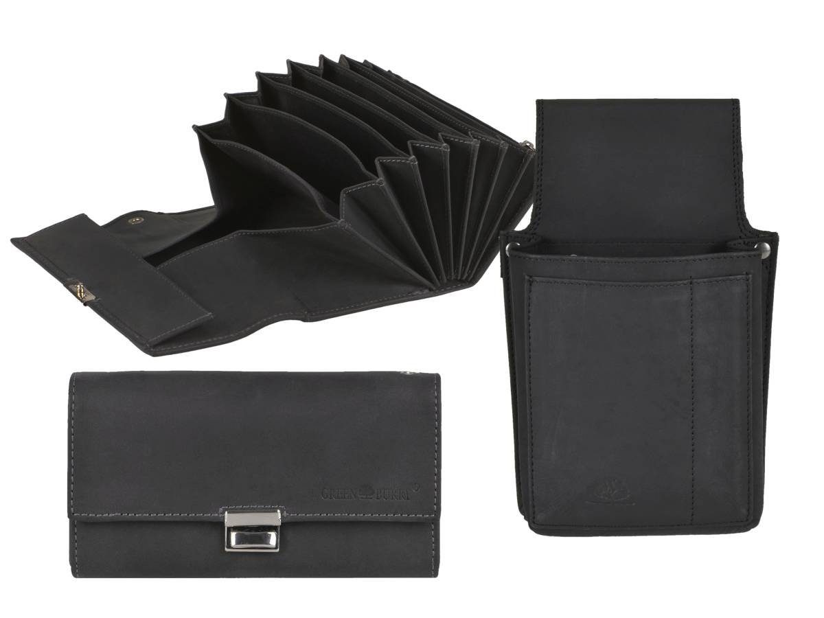 Greenburry Kellnerbörse Vintage Black (2-teilig), Set, Kellnertasche + Börse, Holster, Portemonnaie, schwarz