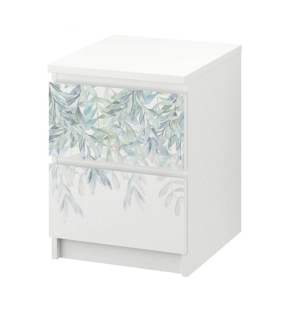 MyMaxxi Möbelfolie Kommodenaufkleber Malm Hängende Ranken mit Blätter Möbelfolie Folie, (Ranken, 1St.}, Ein Aufkleber je Schublade), Selbstklebend