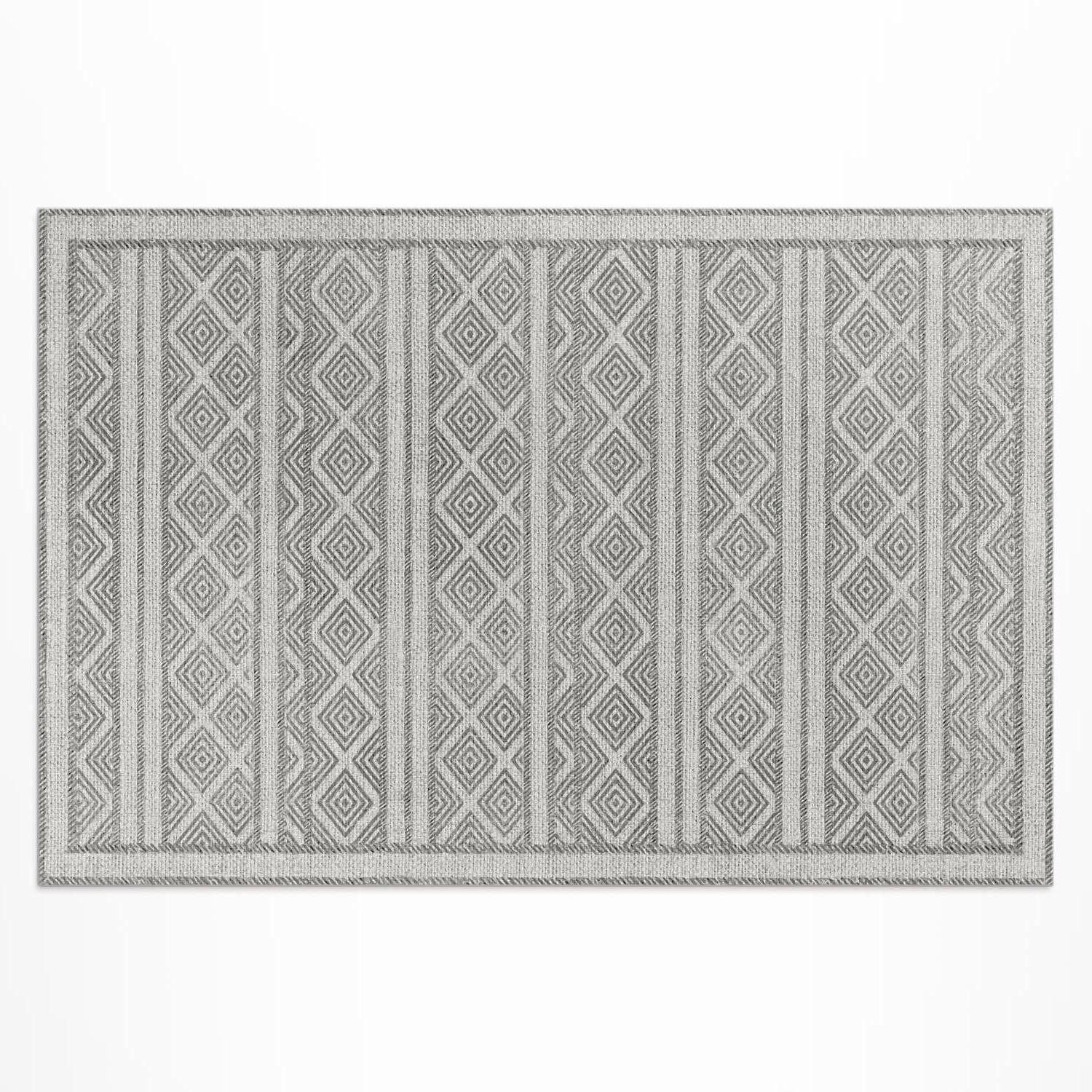 Tulup Vinylteppich Dekorative Muster, Grau rechteckig Vinylteppich in Naturtönen, Höhe: 225 mm