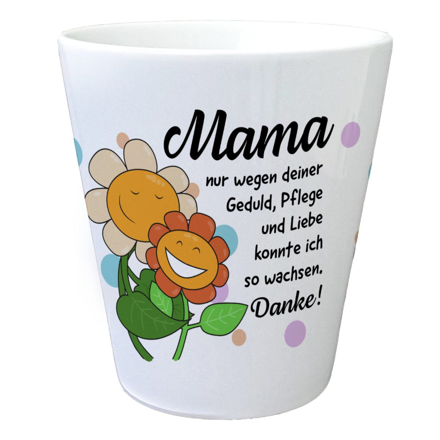 Blumentopf Danke Mama Blumentopf mit dekorativem Blume Design zum Muttertag