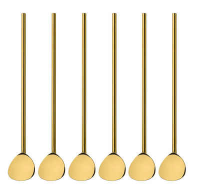 Cilio Trinkhalme Cocktaillöffel mit Trinkhalm 6er Set, gold, (Set, 6-tlg., 6 Cockaillöffel), Trinkhalm