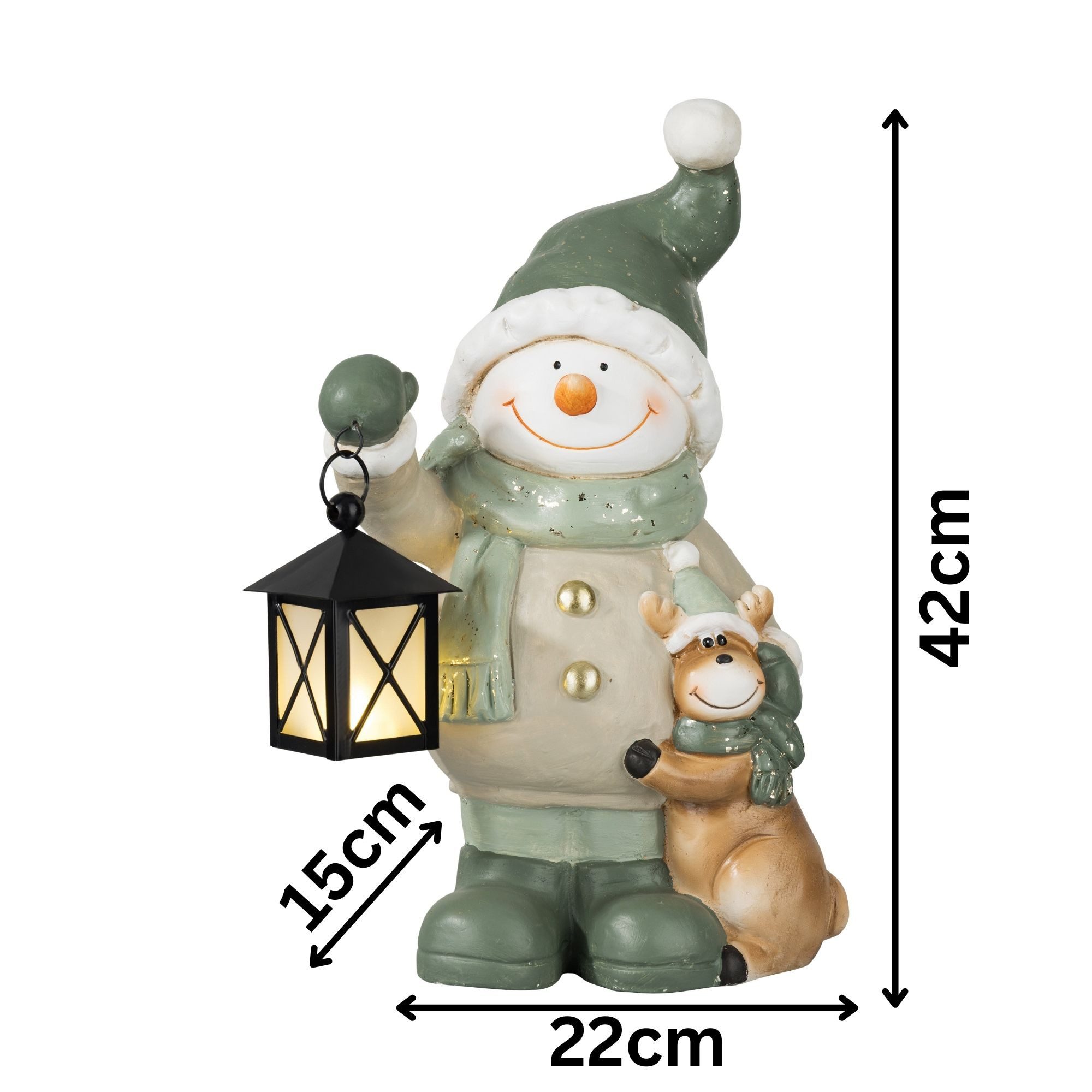 Kamelio Weihnachtsfigur 2er Set Weihnachtsdeko Schneemann Weihnachtsmann mi günstig online kaufen