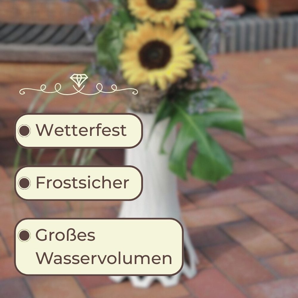 GarPet Bodenvase Grabvase mit Sockel Friedhofvase Grab Vase Friedhof Wetterfeste Vase – Bild 4 von 5