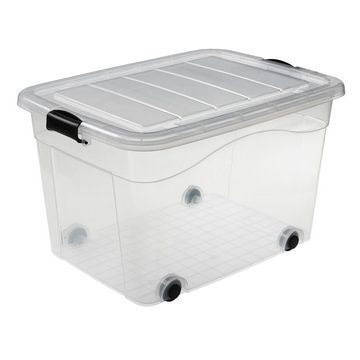 Logiplast Aufbewahrungsbox 2 Stück Premium Aufbewahrungsboxen, 100 Liter (Spar-Set, 2 Stück), Außenabmessung (LxBxH): 690 x 515 x 420 mm, inkl. Rollen