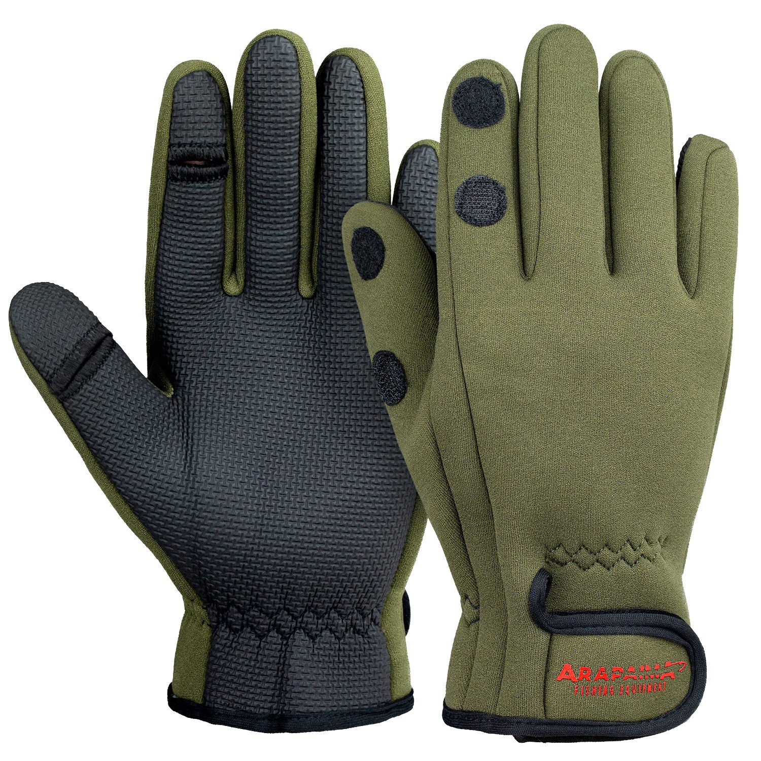 Angelhandschuhe Neoprenhandschuhe – Abklappbare Finger, rutschfest für Angeln & Jagen