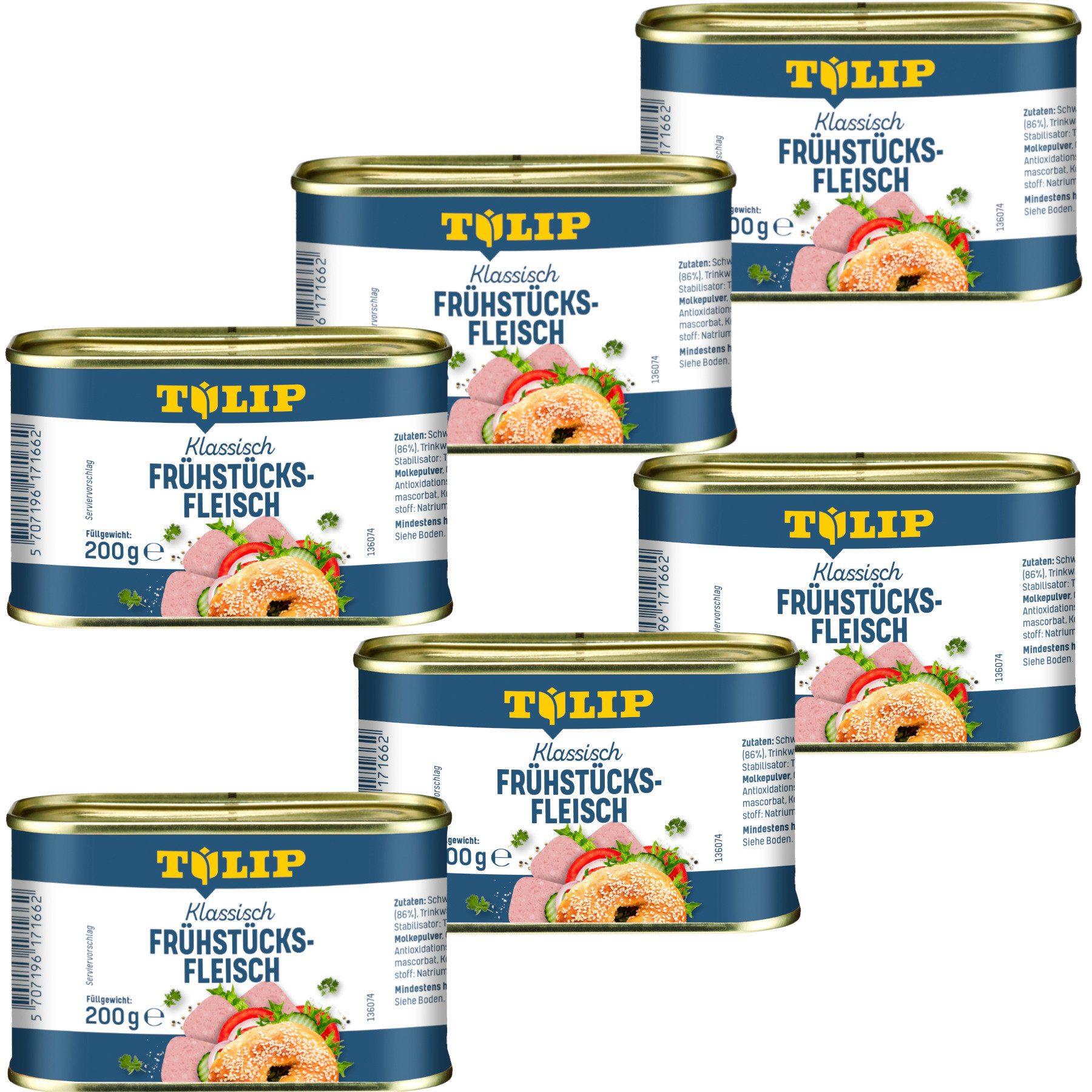TULIP Wurstkonserve Frühstücksfleisch 200g Original Dänische Delikatesse in Konservendose, 200 g, Frühstücksfleisch