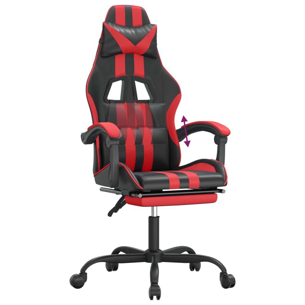 Kunstleder Fußstütze und (1 Rot Schwarz furnicato mit St) Gaming-Stuhl