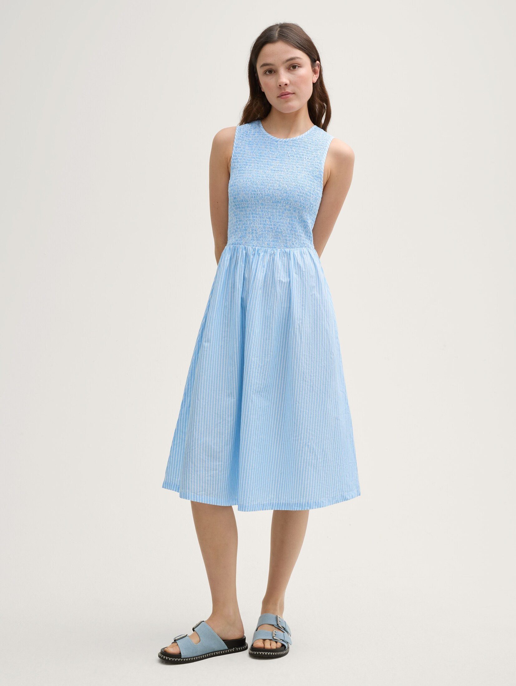 TOM TAILOR Denim Sommerkleid Smock Midi-Kleid günstig online kaufen