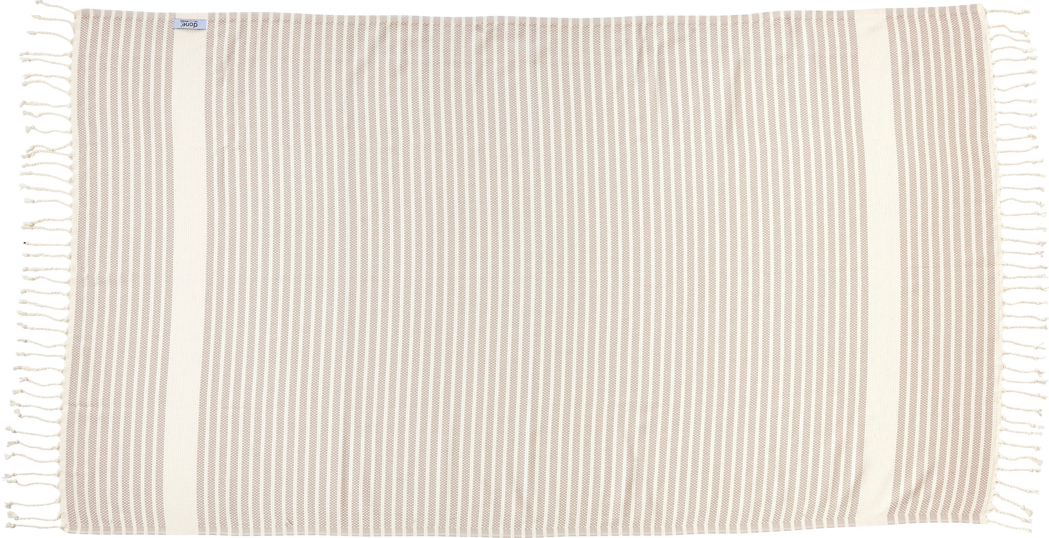 geknoteten Stripes, mit Leichtes Plaid done.®, Fransen beige Lounge Plaid